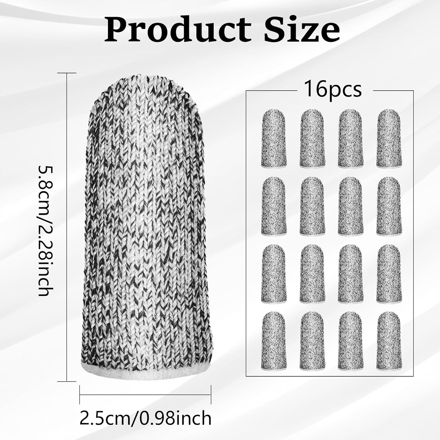 COMNICO Cut Resistant Finger Cots 16 Pcs Reusable Gloves