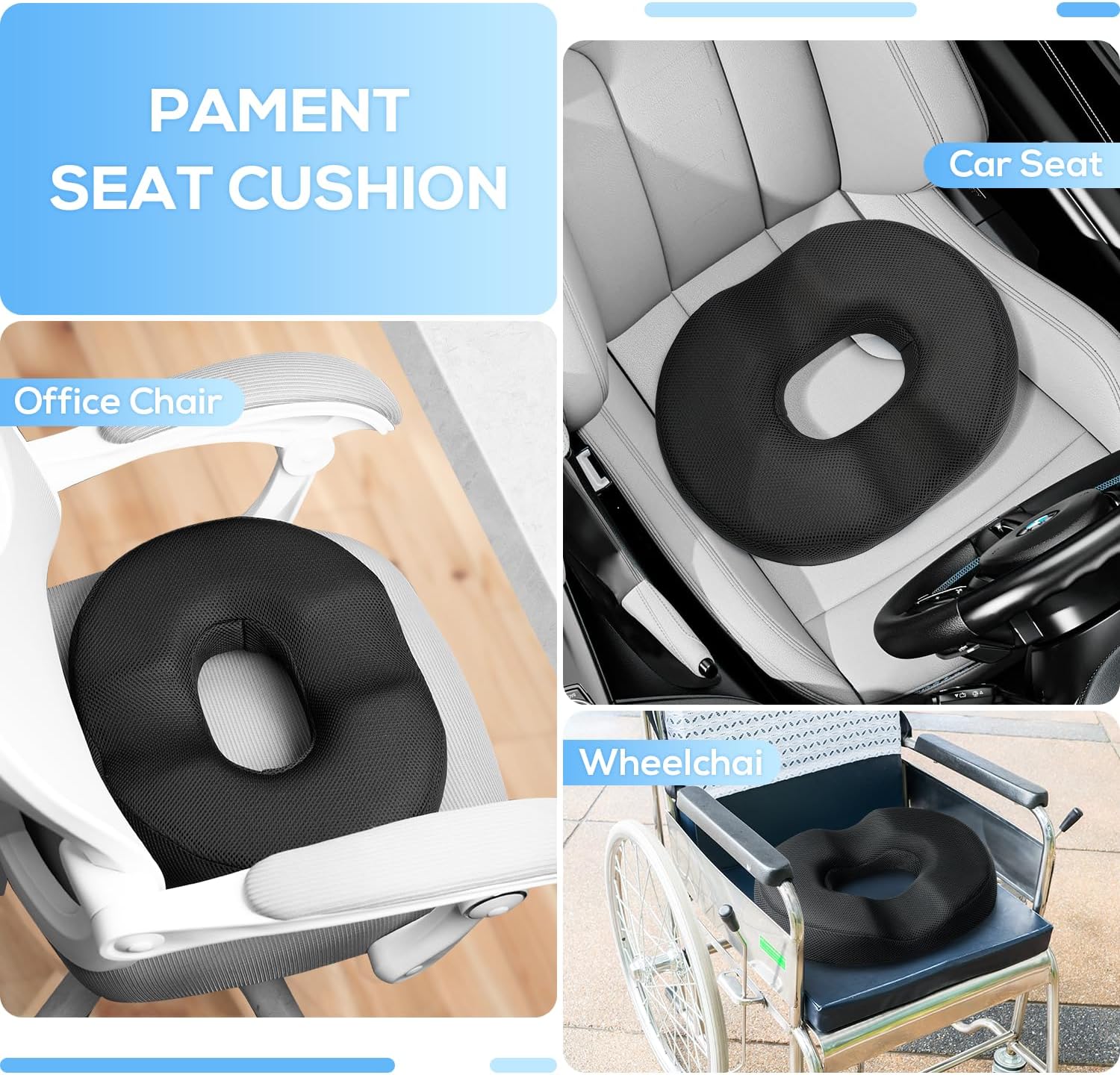 Pament Donut Pillow Seat Cushion for Pain Relief and Comfort