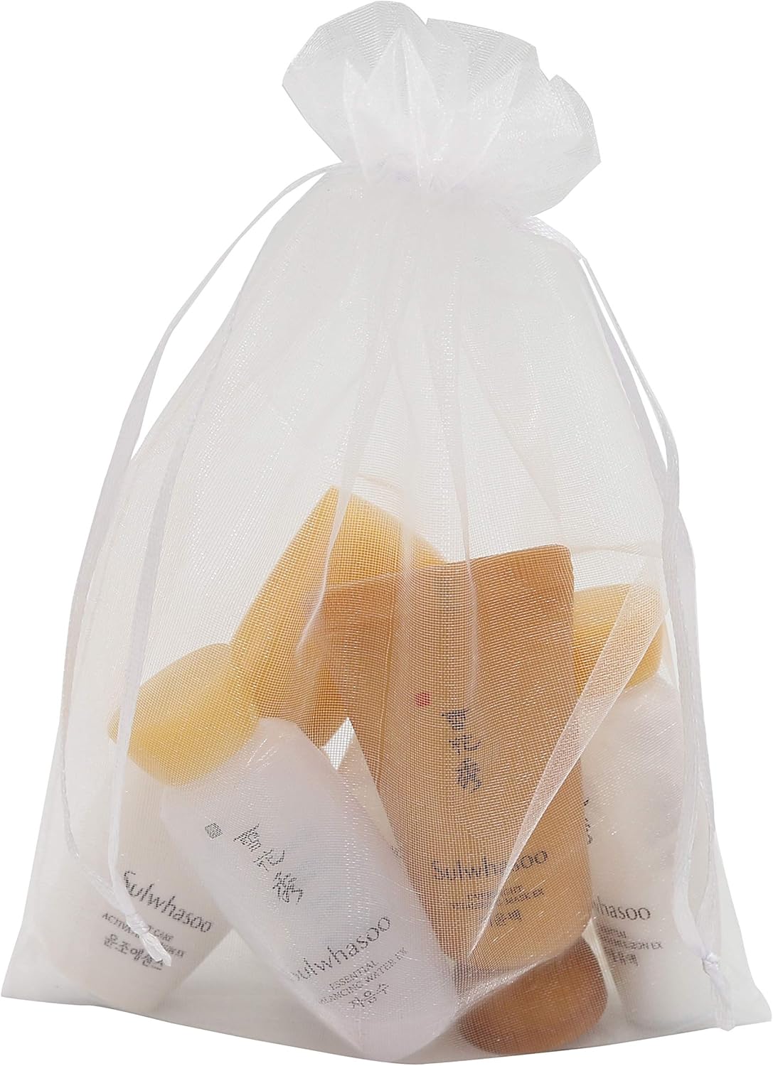 Wudygirl 100pcs 5x7 Inch White Organza Drawstring Gift Bags