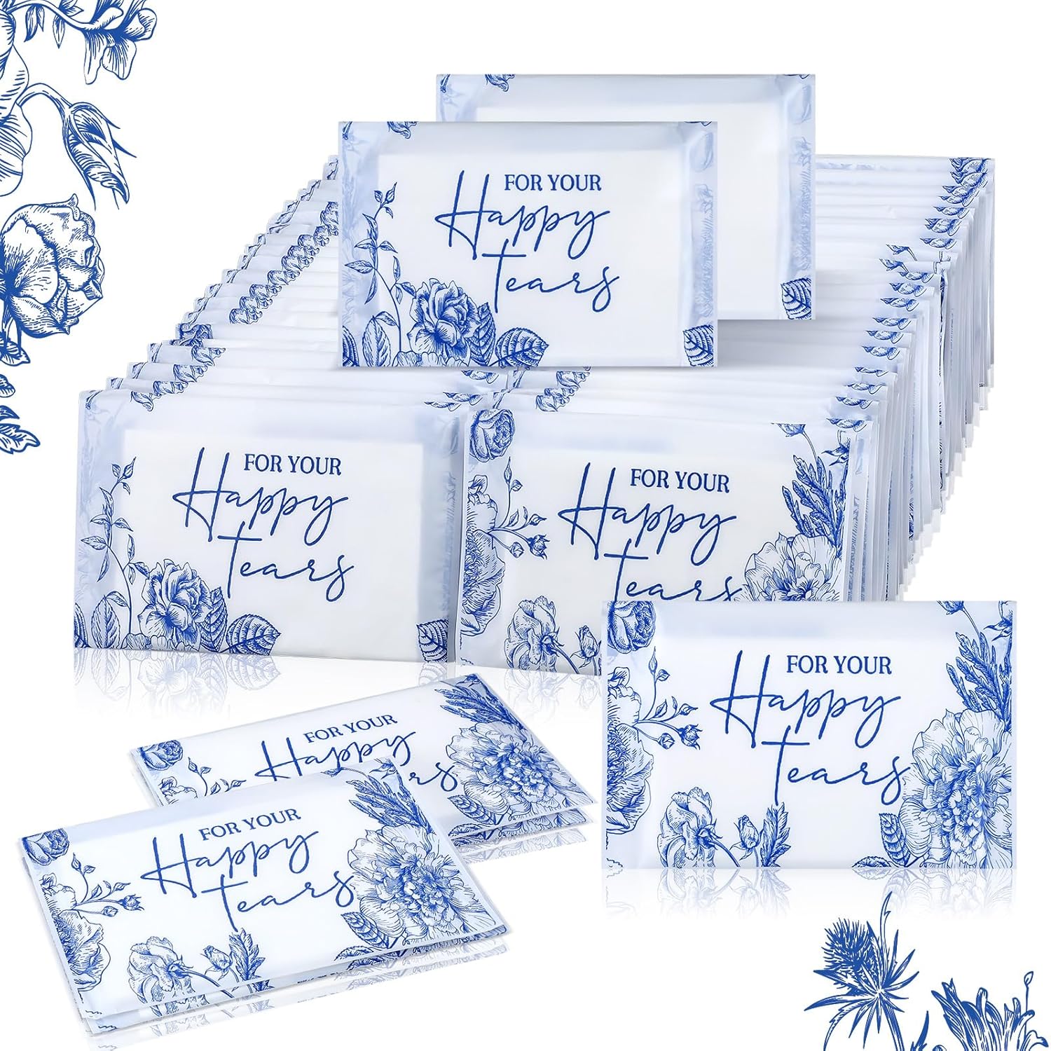 Yinder 60 Pack Pocket Tissues for Wedding Guests