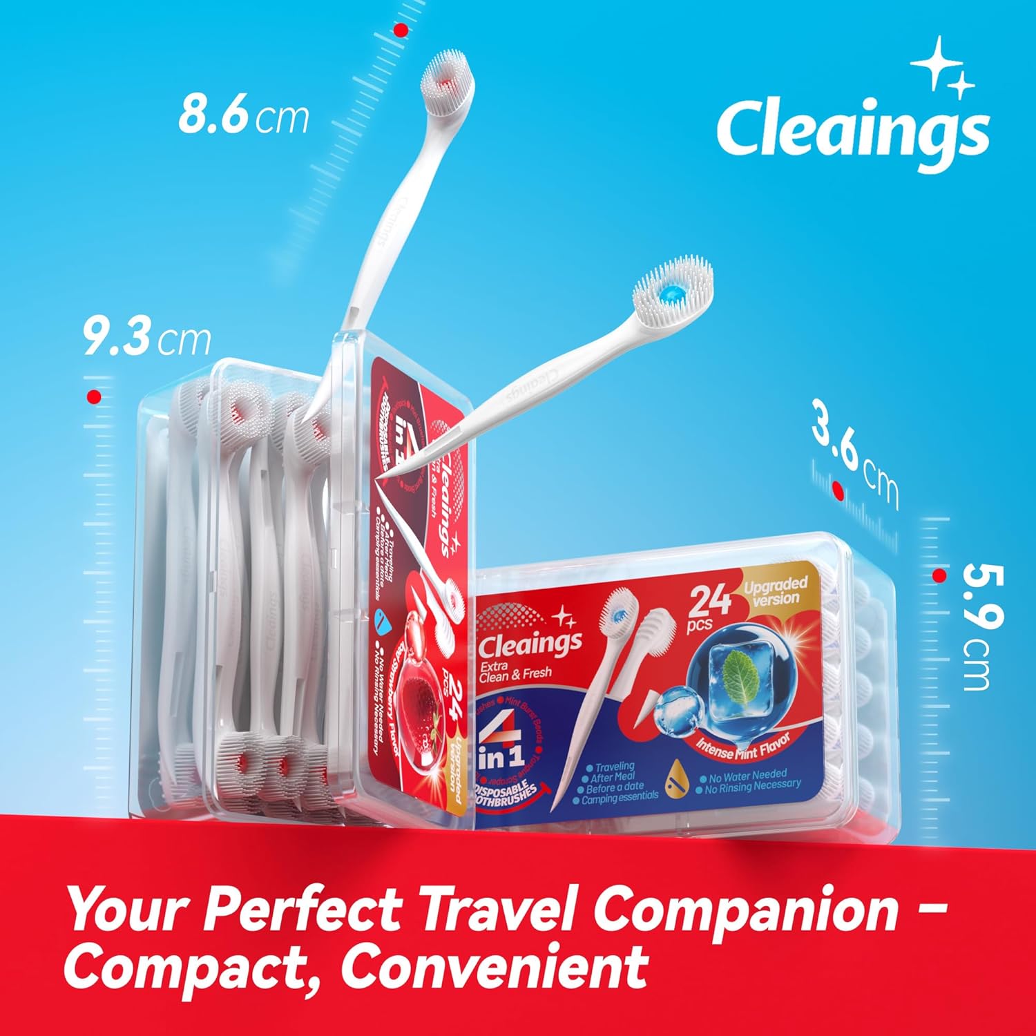 Cleaings Mini Disposable Toothbrush Set with Toothpaste