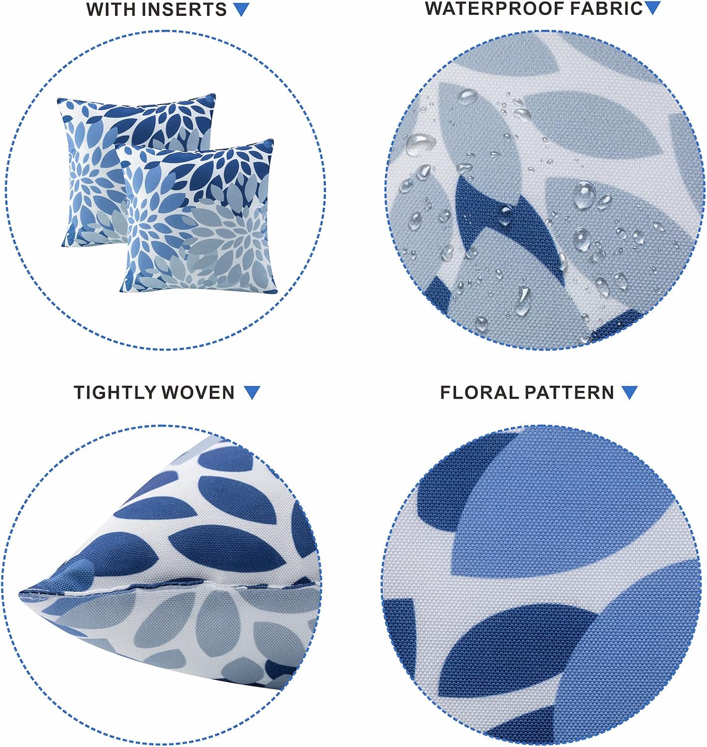 XXPILOS Outdoor Throw Pillows Set of 2 18x18 Inch