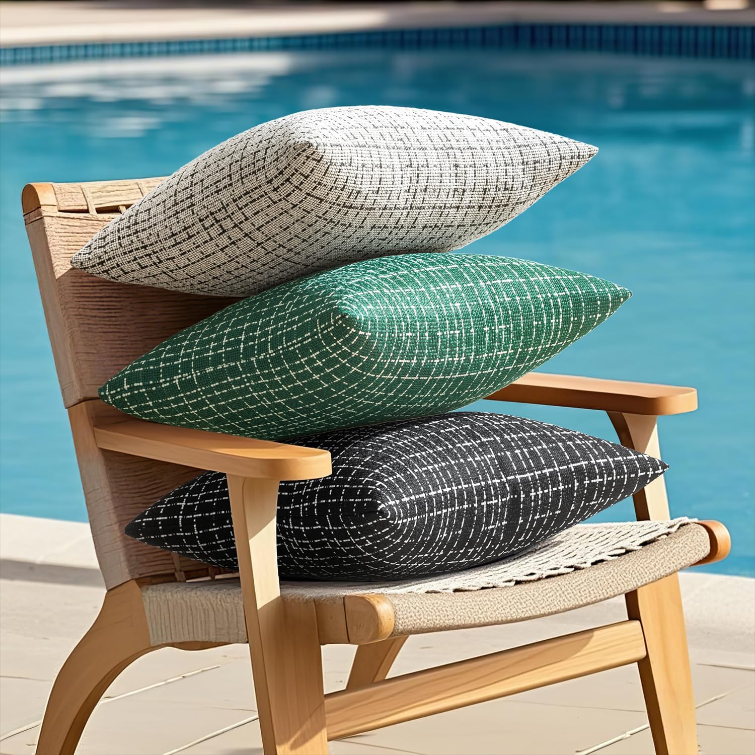 EMEMA Outdoor Waterproof Throw Pillow Covers Pack of 2 20x20 Inch