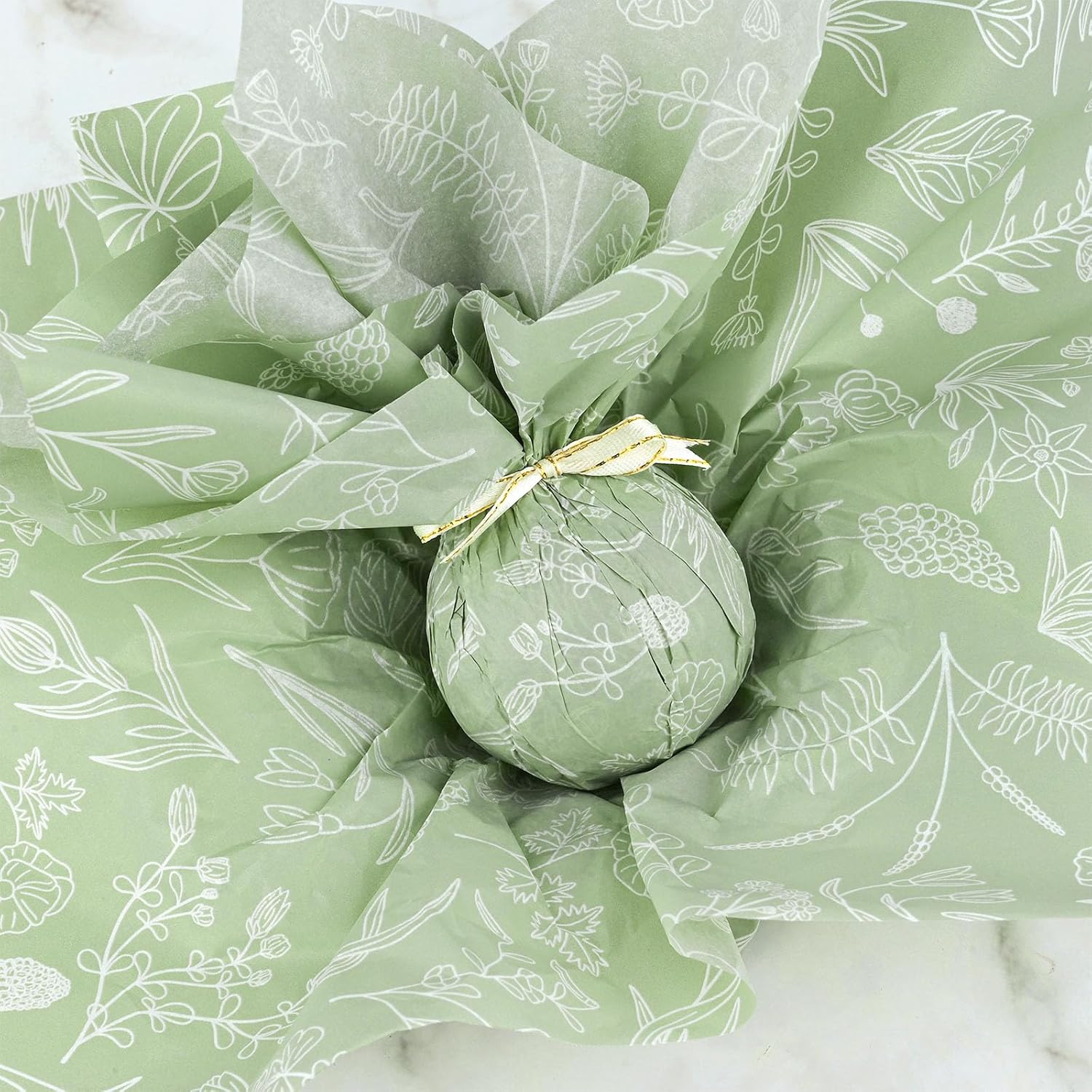 Bolsome 100 Sheets Wildflowers Tissue Paper for Boho Decor