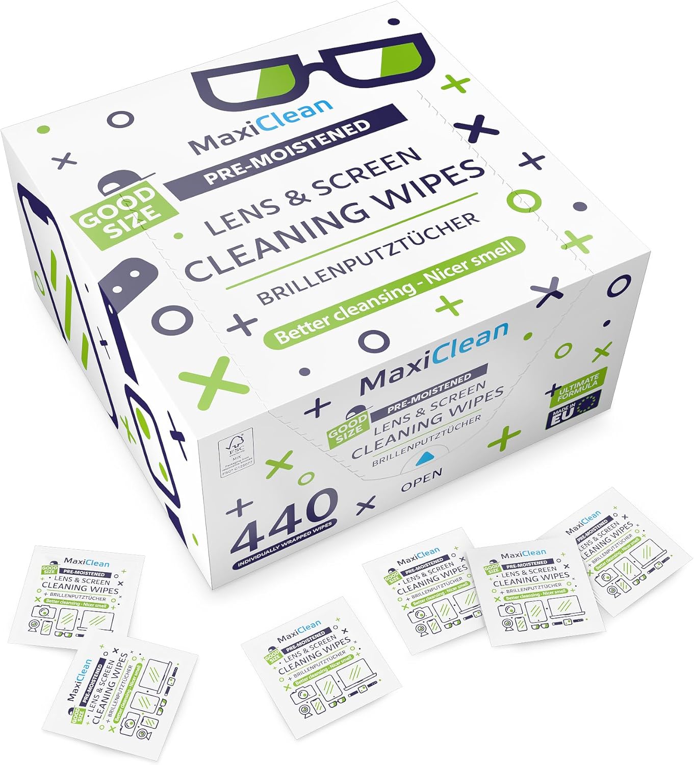 440 Pack Lens Wipes for Eyeglasses and Screens