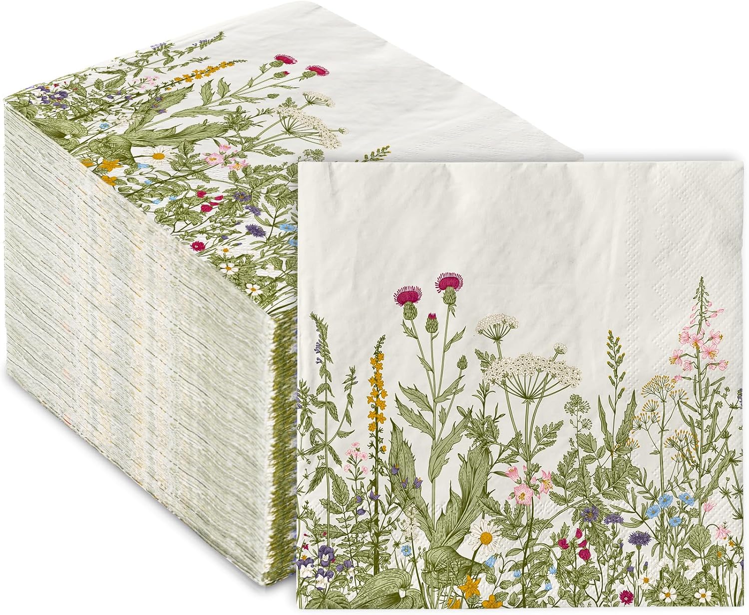 AnyDesign 80 Pack Floral Luncheon Napkins for Home Kitchen Party Supplies