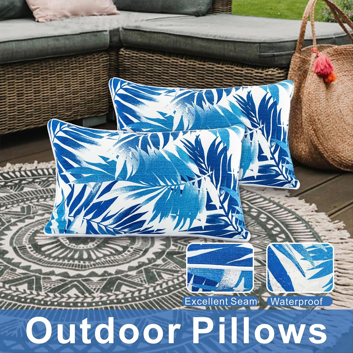 JMGBird Waterproof Outdoor Pillows Set of 4