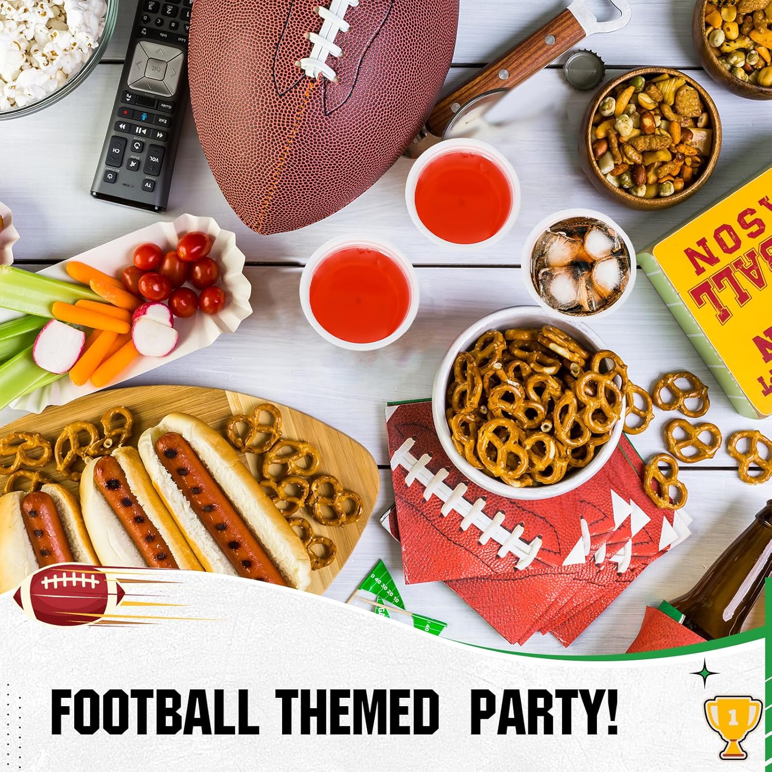 Baderke 100 Pcs 2 Oz Football Shot Glasses for Parties
