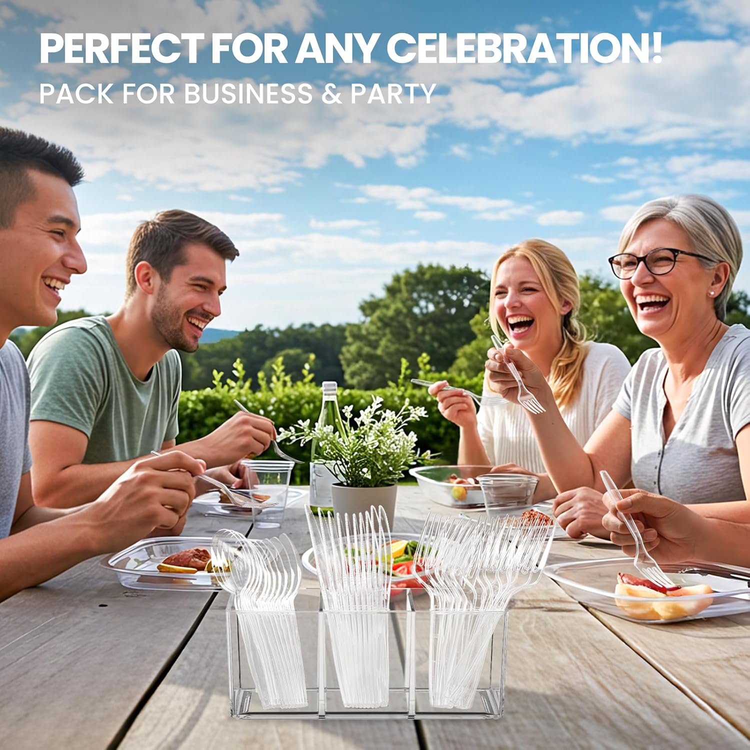 400 Count Heavy Duty Clear Plastic Cutlery Set