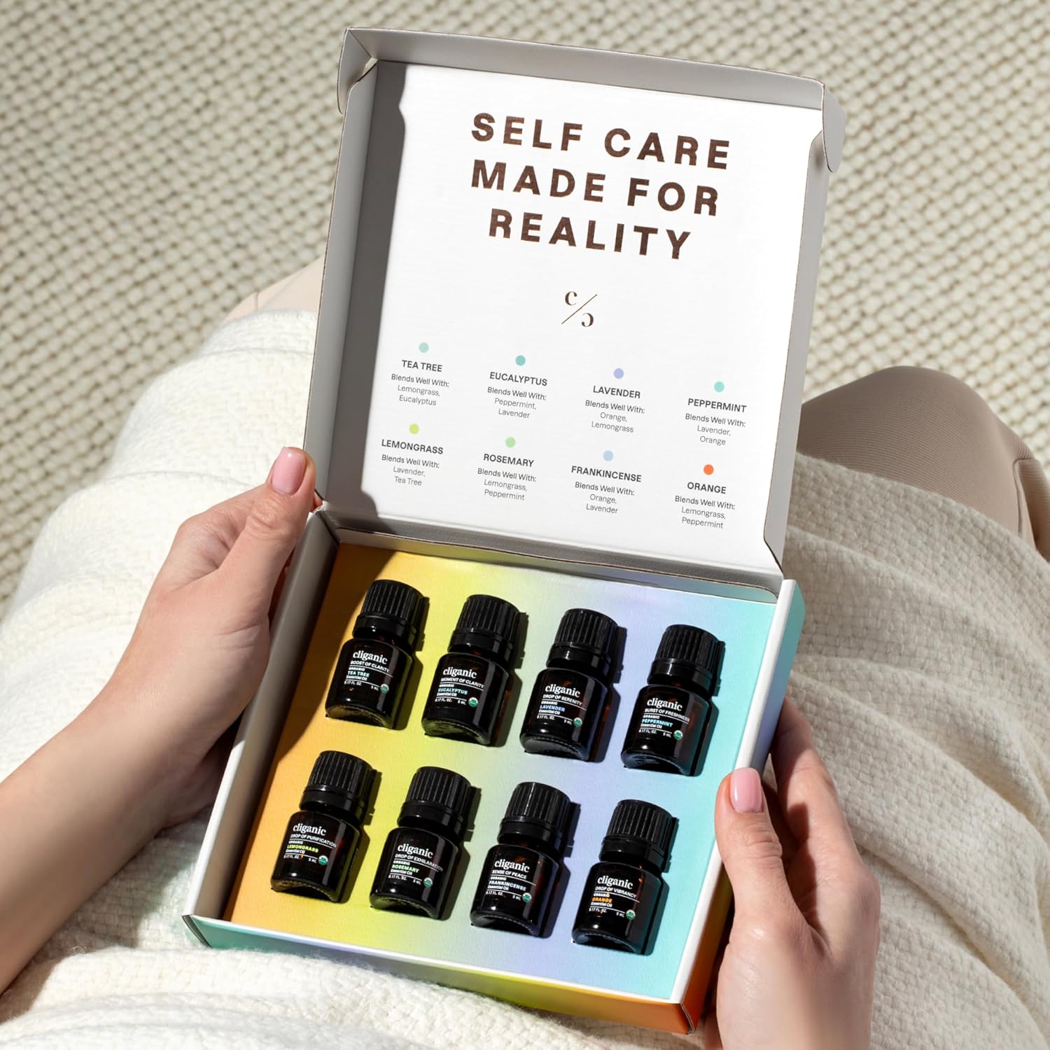 Cliganic Organic Essential Oil Gift Set - 8 Premium Oils