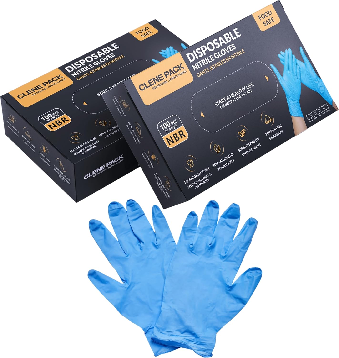 Heavy-Duty Nitrile Gloves 4Mil 9in Food Safe Blue 1000pcs