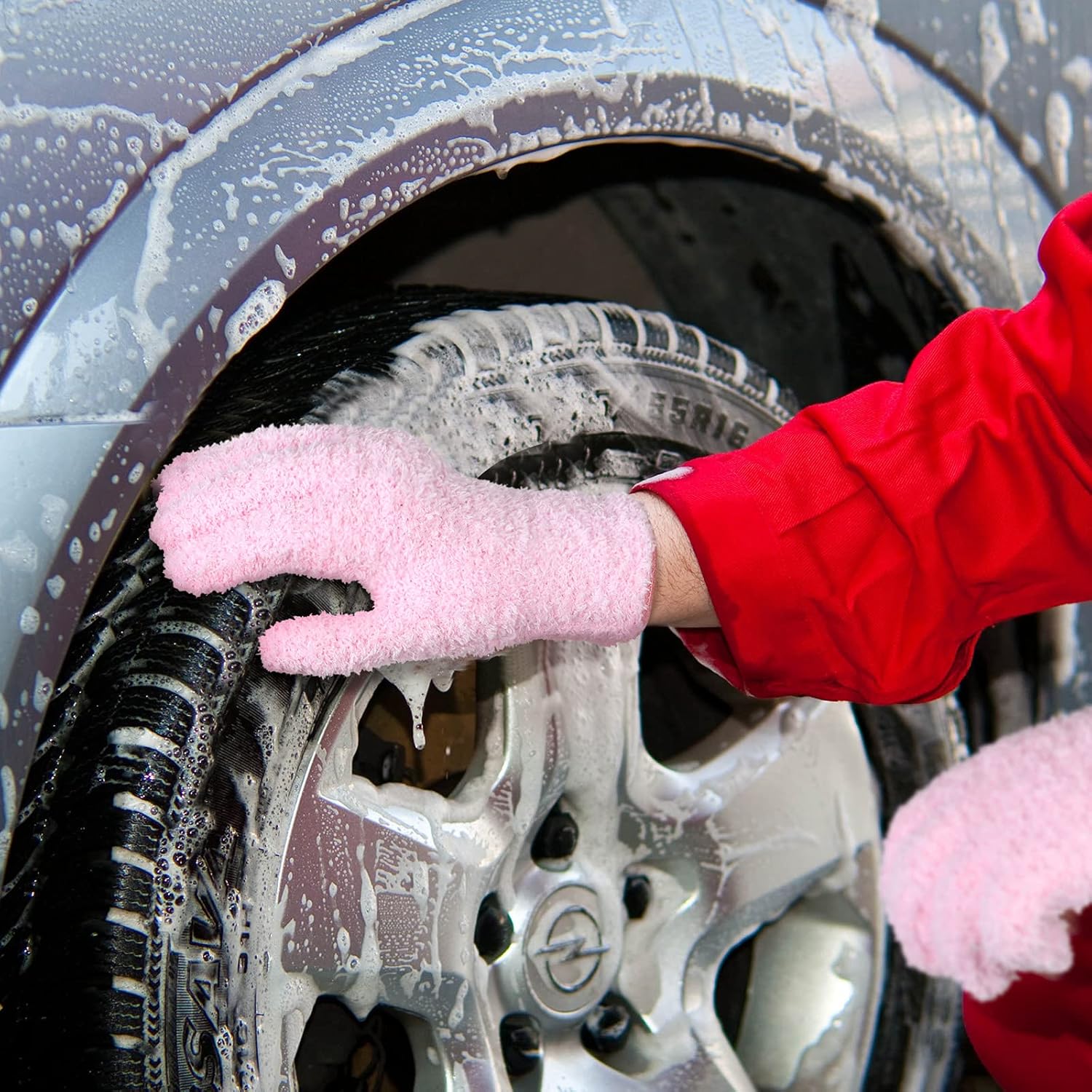 Bencailor 4 Pairs Microfiber Dusting Gloves Reusable Washable Cleaning Mittens