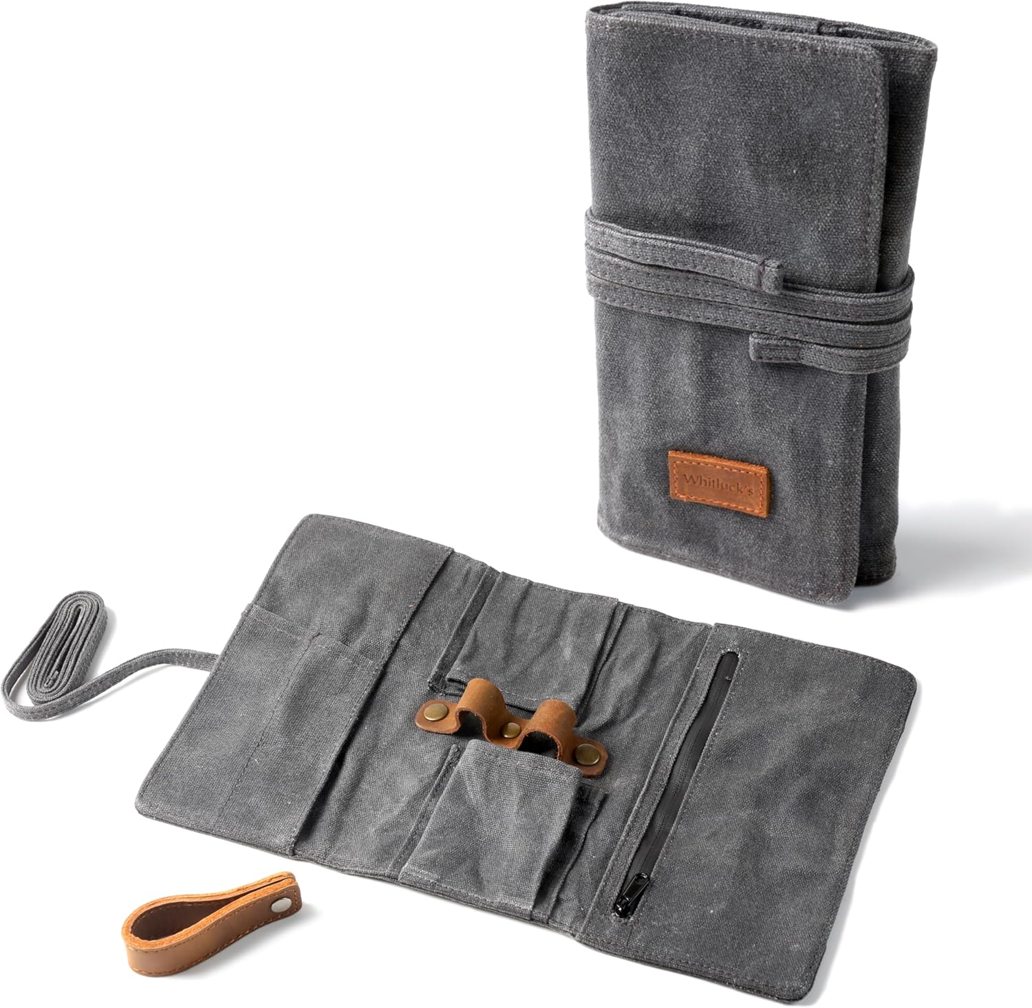 Whitlucks Waxed Canvas Pipe Pouch with Leather Stand 1