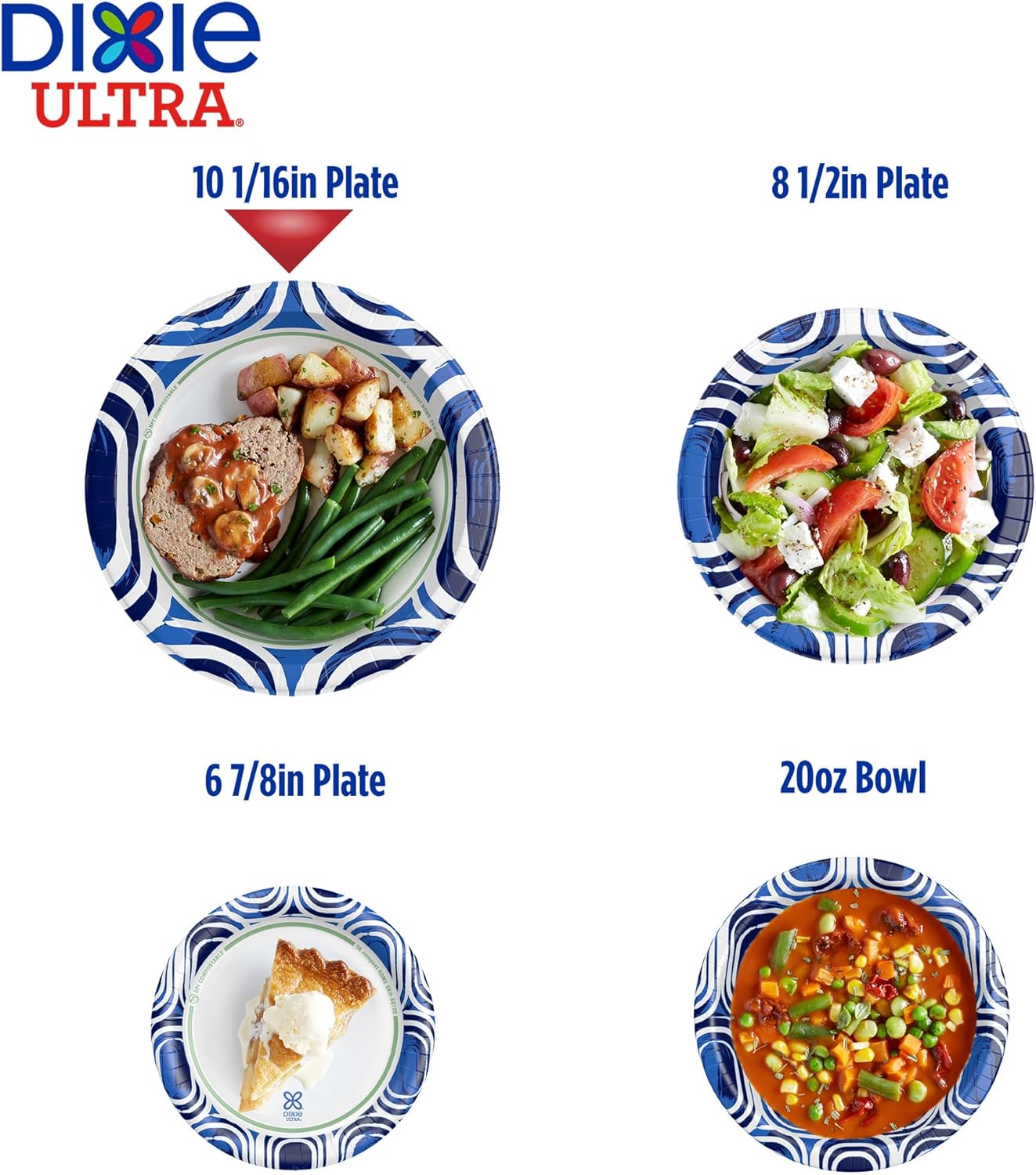 Dixie Ultra Large Paper Plates 10 Inch 100 Count