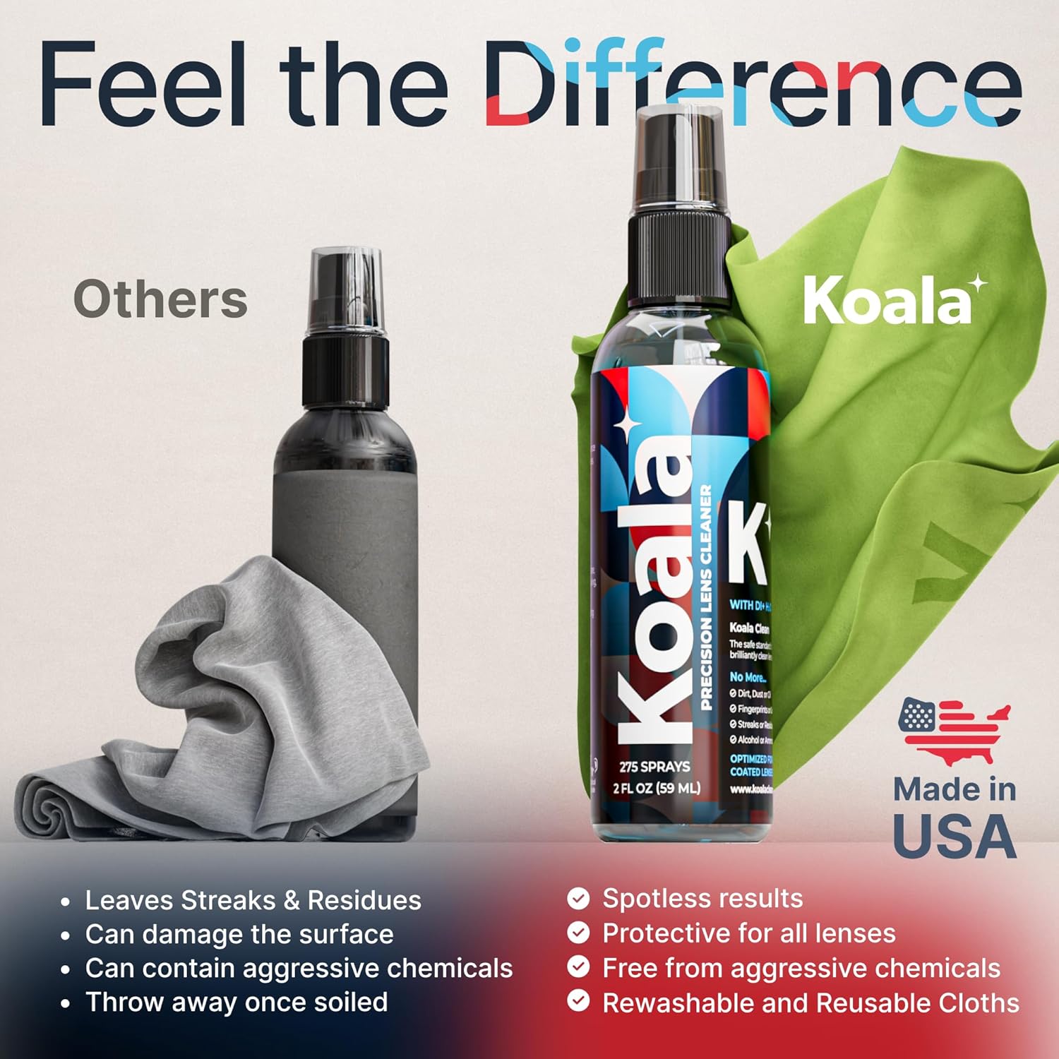 Koala Eyeglass Lens Cleaner Spray Kit 4 Piece Set
