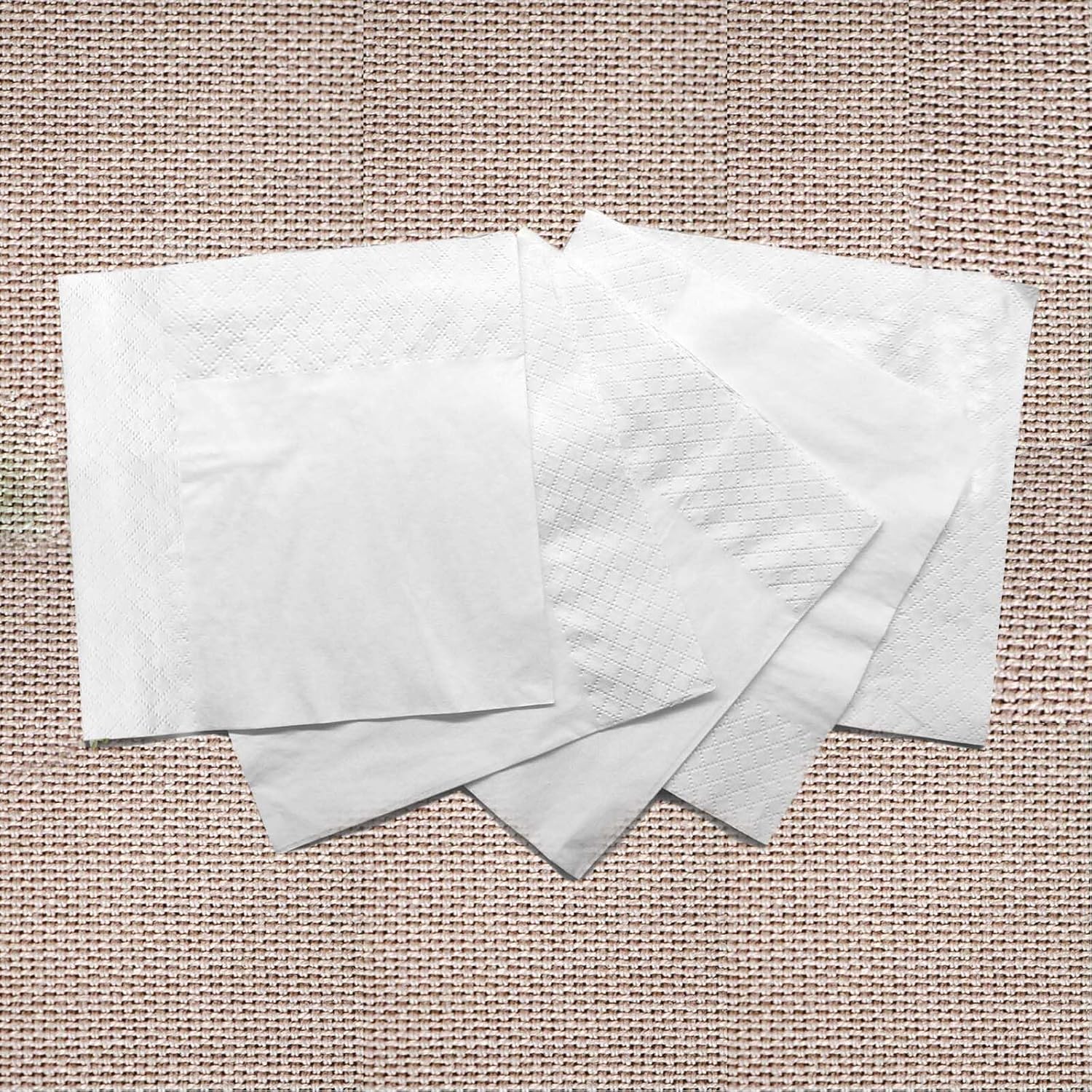 200 Count White Disposable Napkins 49x49 Four Fold