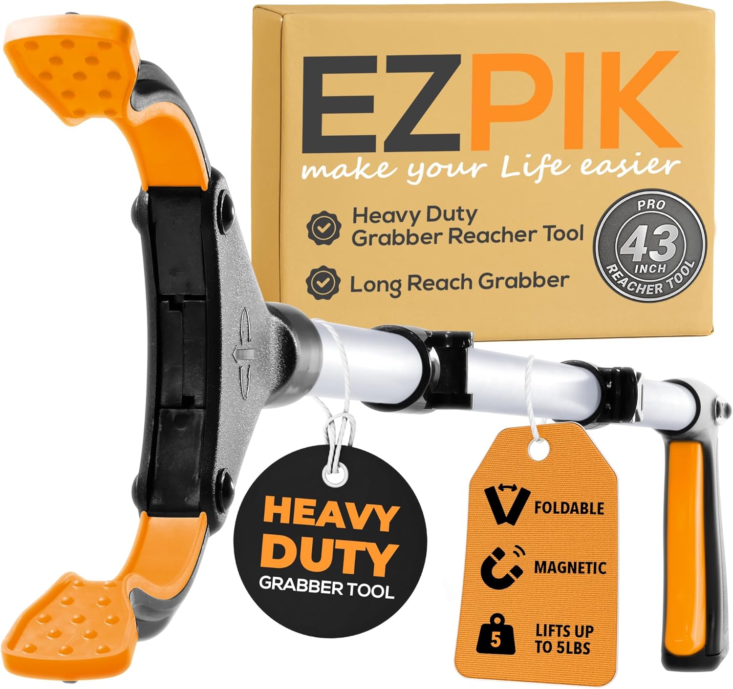 EZPIK Pro 43 Inch Foldable Reacher Tool for Seniors