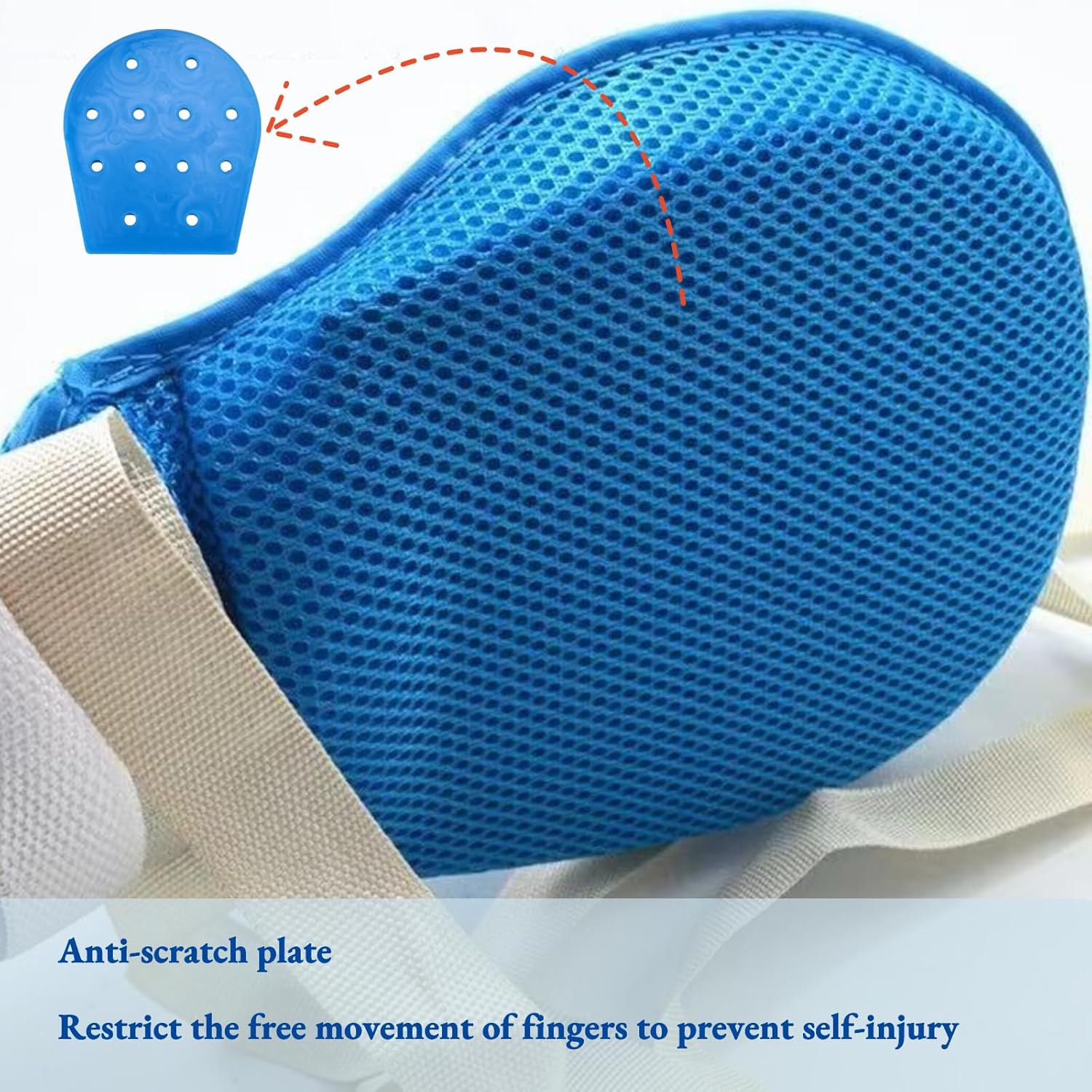 Dementia Restraint Gloves 2 Pack Safe Anti-Scratch Mitts for Elderly Care