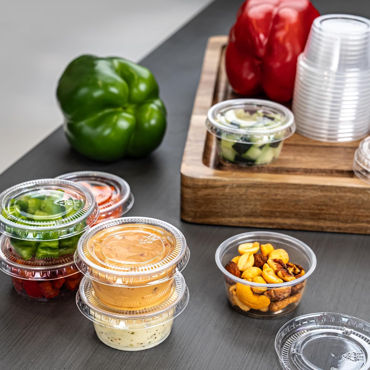 Amazon Basics 2oz Disposable Cups and Lids 50 Count