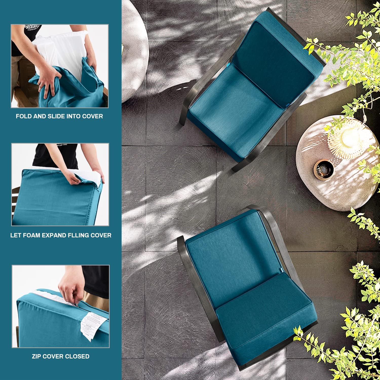ARTPLAN Outdoor Deep Seat Slipcovers for Patio Furniture