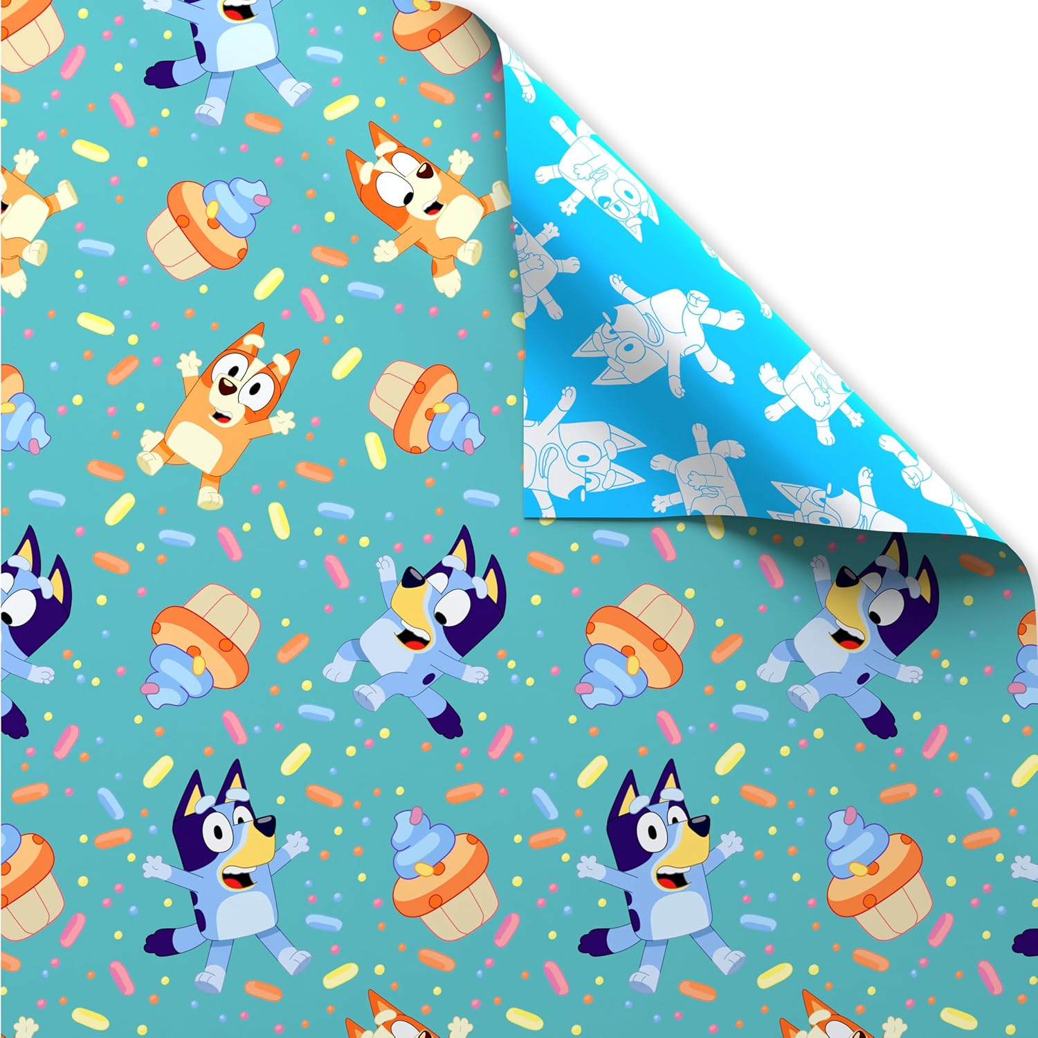 American Greetings Reversible Bluey Wrapping Paper 40 sq ft