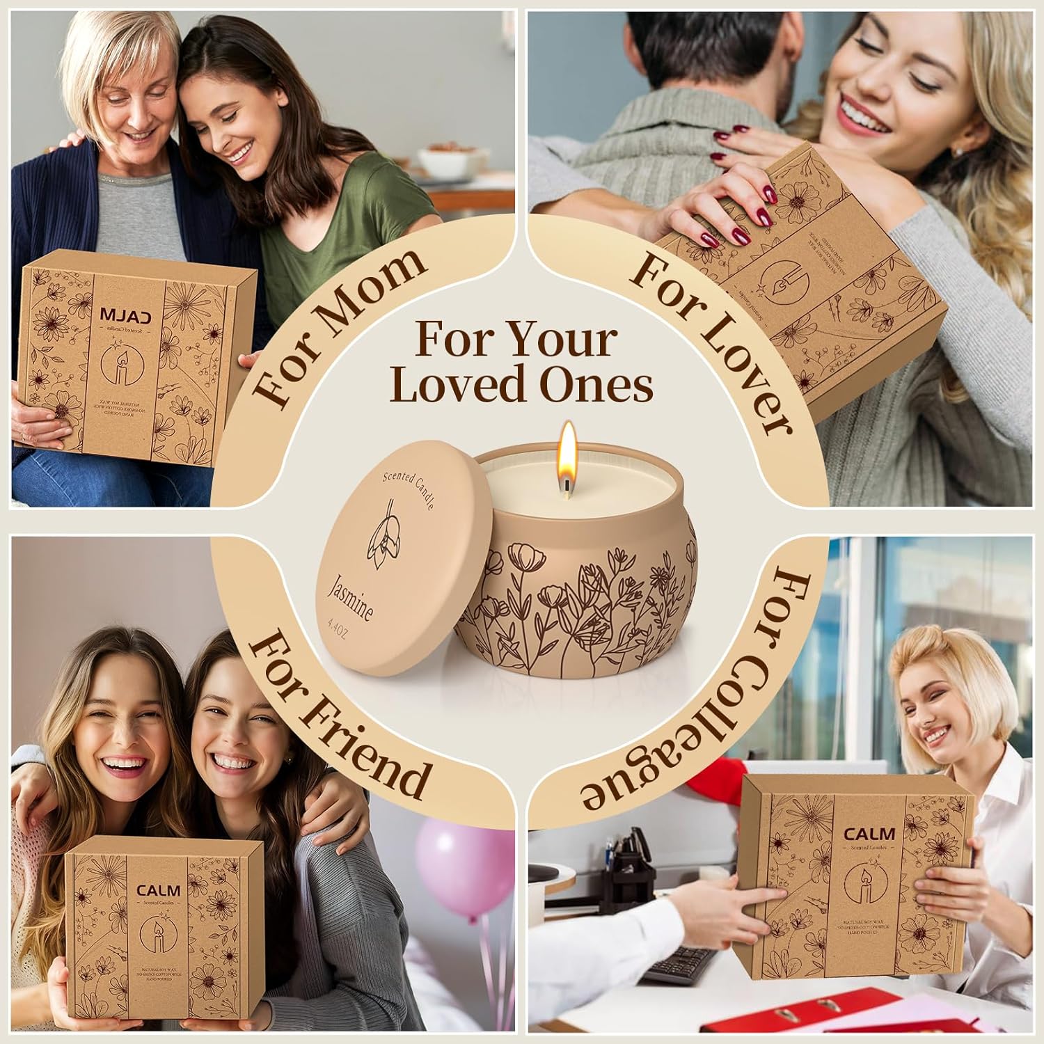 WarmEmbrace Scented Candle Set for Women 4 Pack