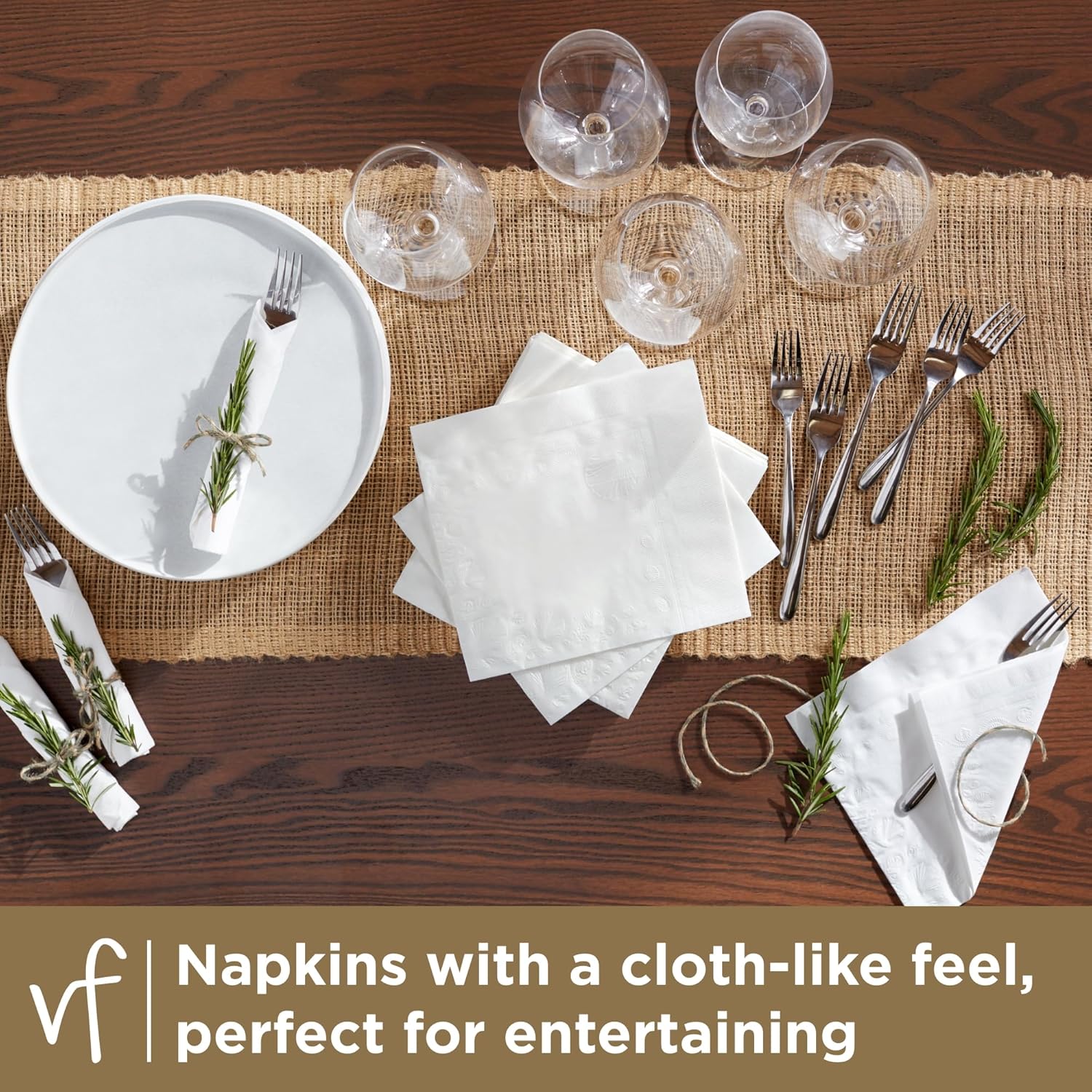 Vanity Fair Entertain Paper Napkins 40 Count Pack of 8