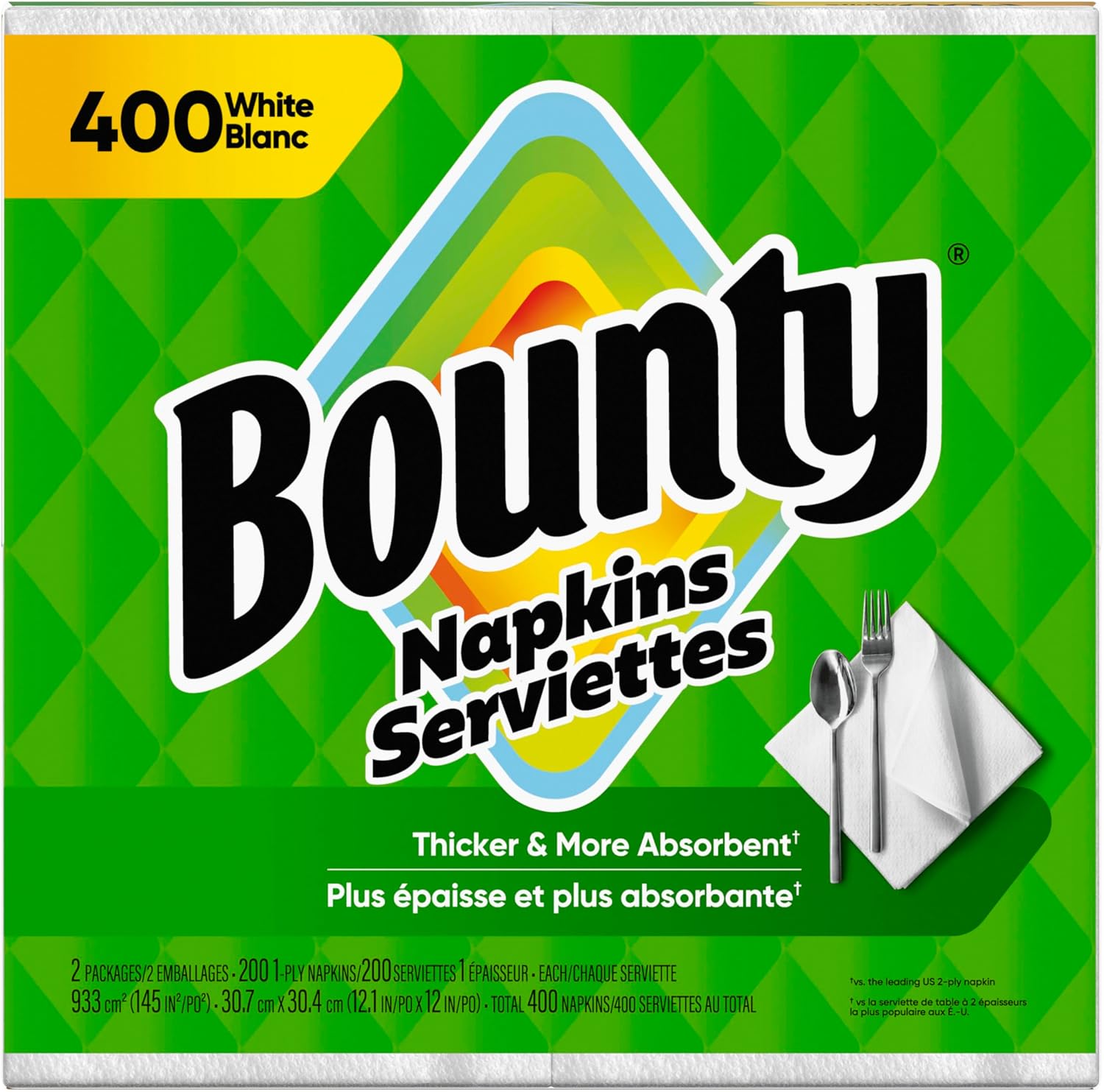 Bounty Paper Napkins White 400 Count
