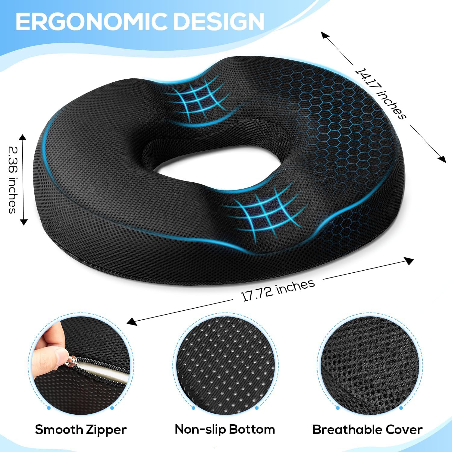 Pament Donut Pillow Seat Cushion for Pain Relief and Comfort