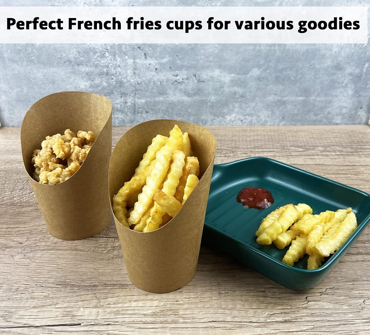 CAMKYDE 50 Pcs French Fries Holder Cups 12oz