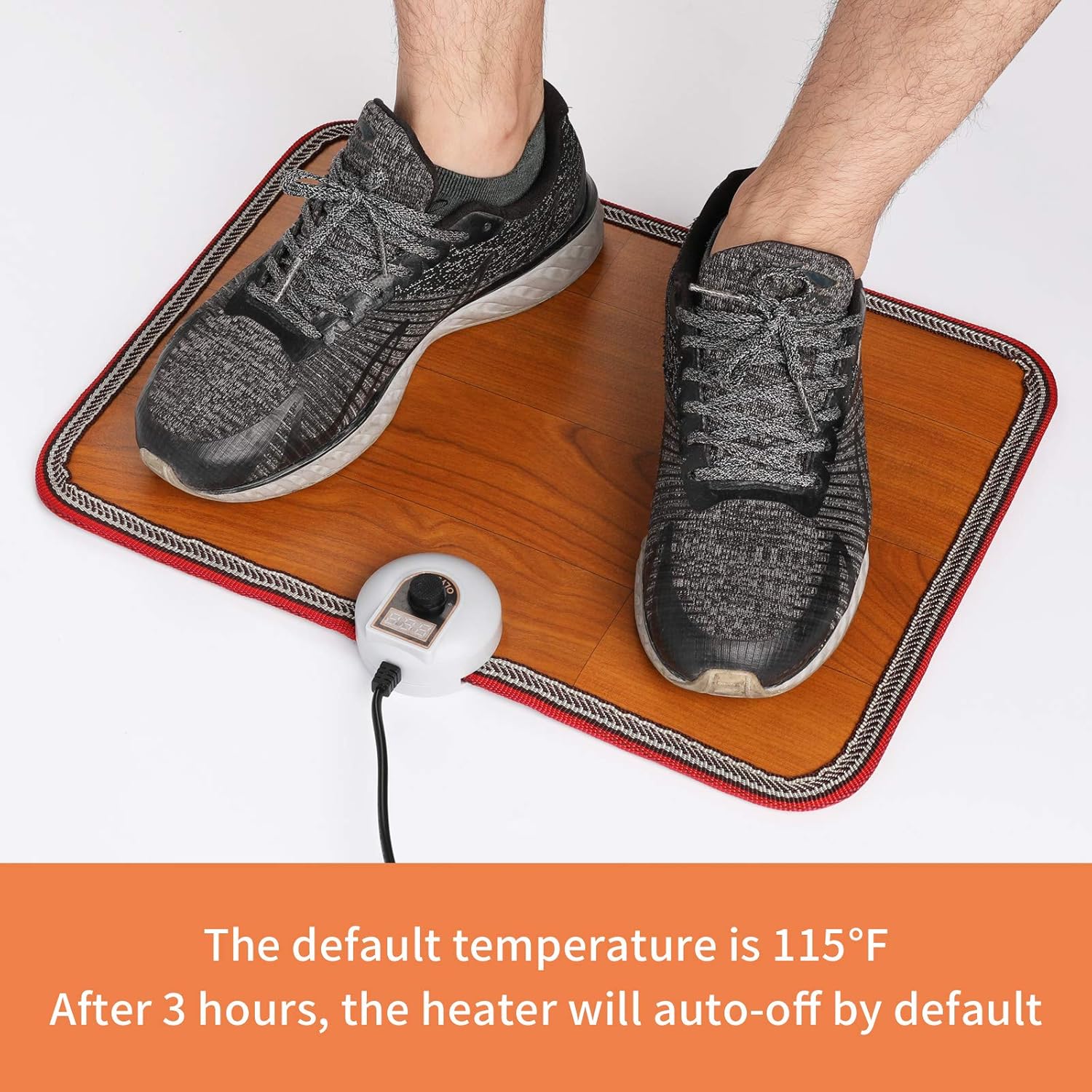 OLYDON Heated Floor Mat Under Desk - 110v Toes Warming Heater