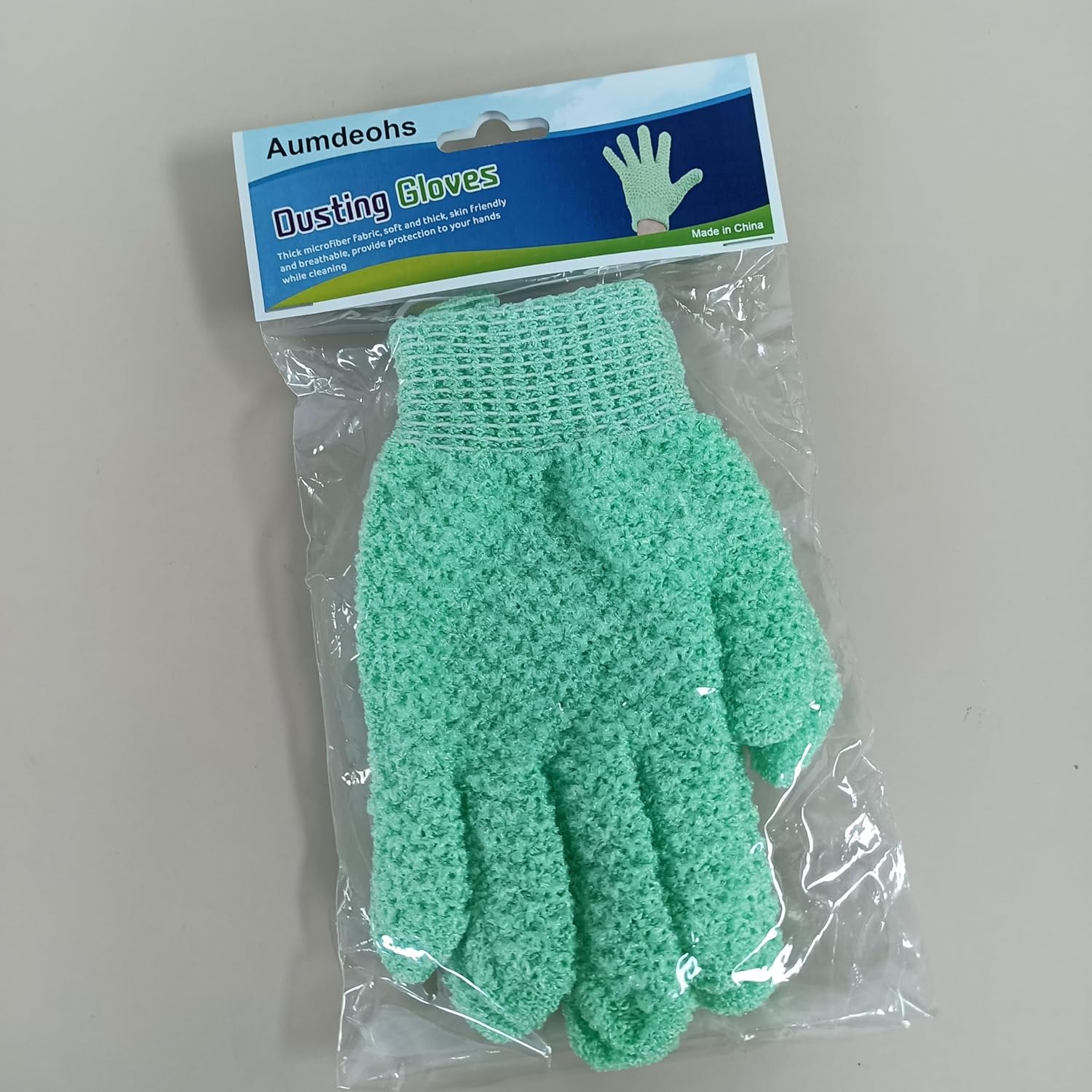 Aumdeohs Microfiber Dusting Gloves Reusable Washable Cleaning Mittens Green Standard