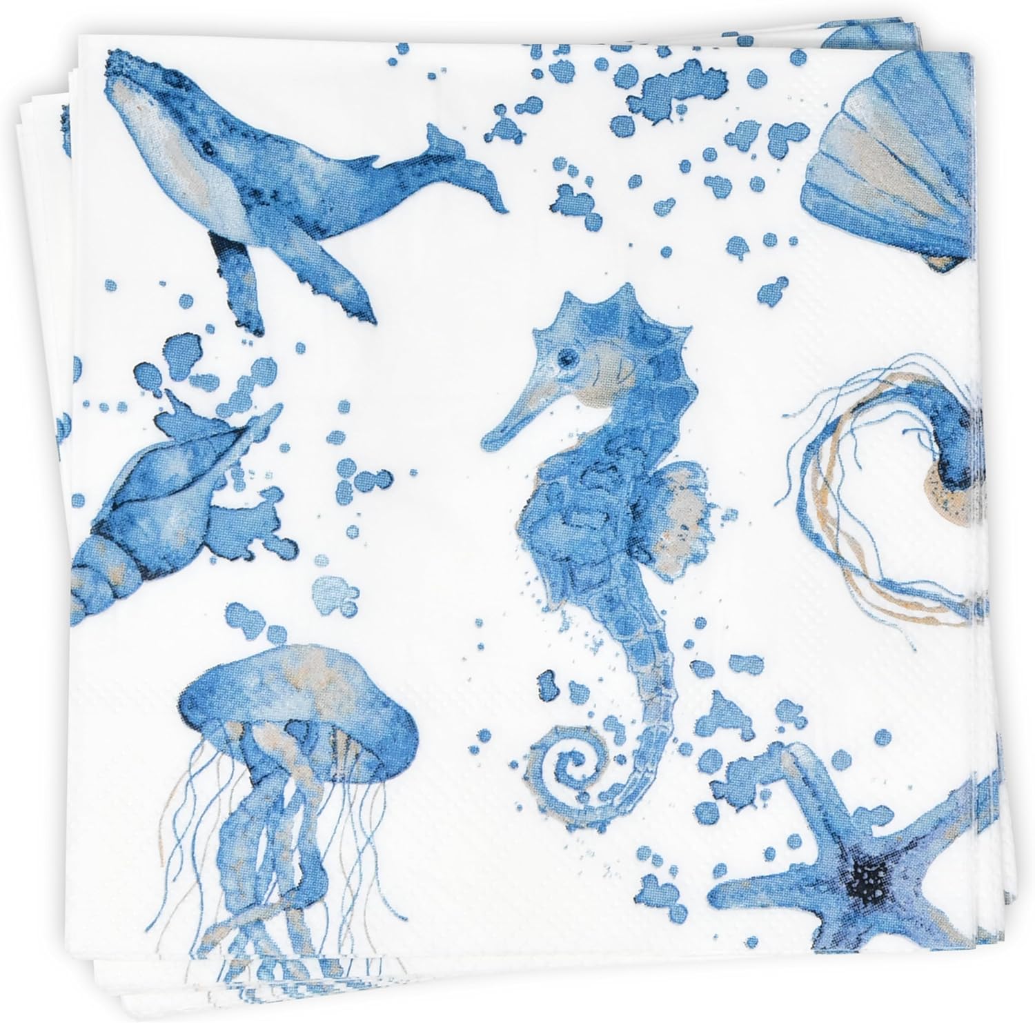 100 Pcs Ocean Themed Cocktail Napkins
