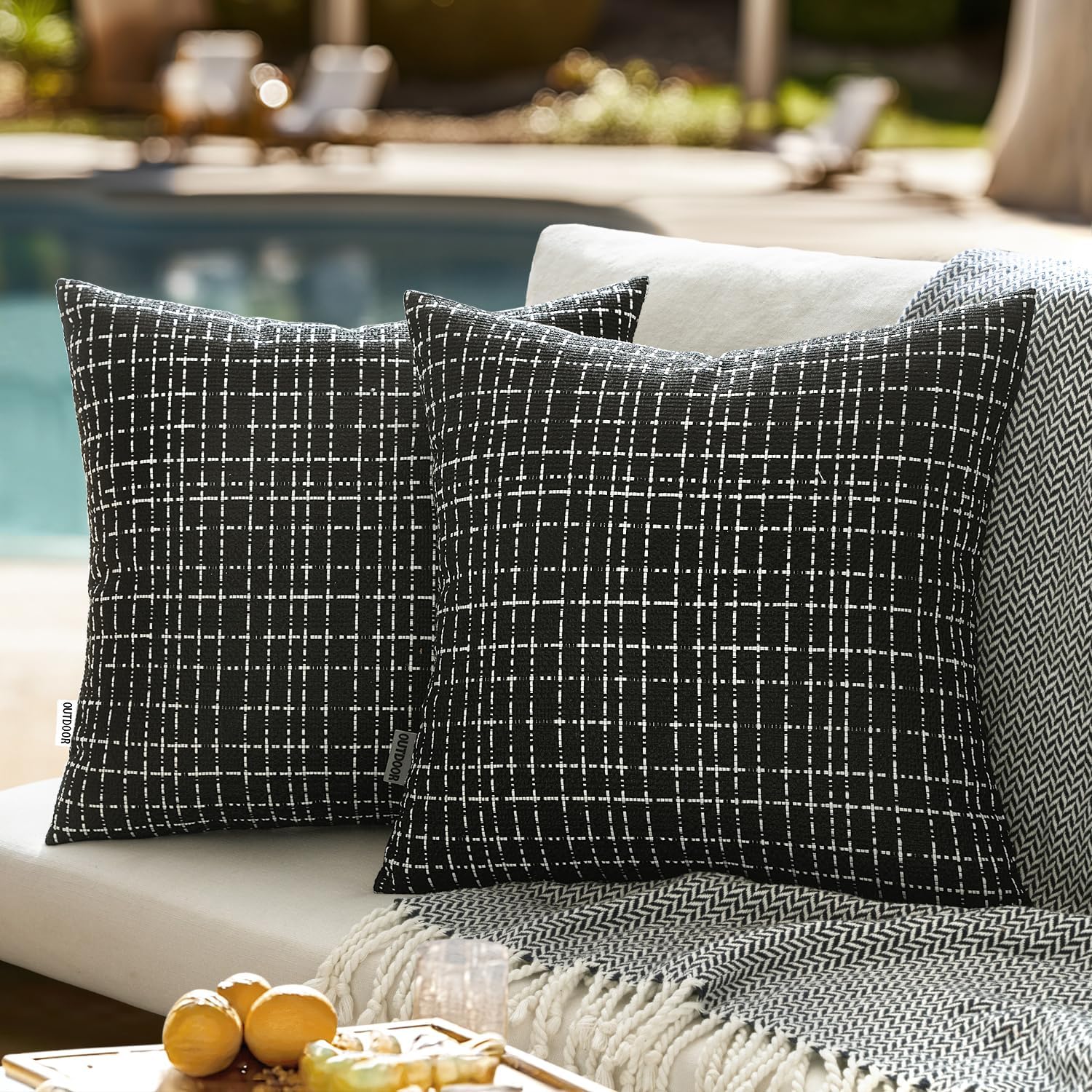 EMEMA Outdoor Waterproof Throw Pillow Covers Pack of 2 20x20 Inch