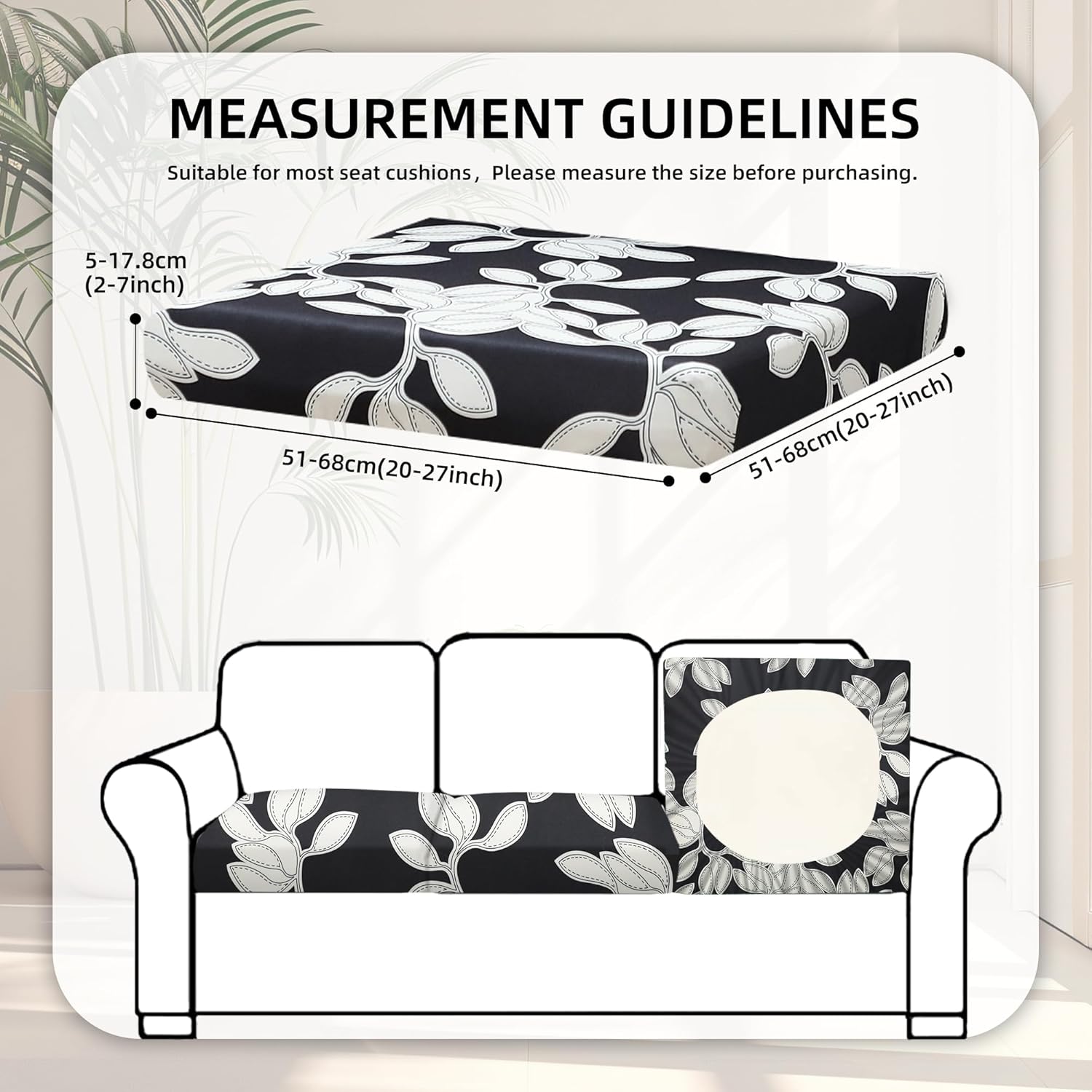 8Pcs Stretch Outdoor Cushion Covers for Patio Furniture