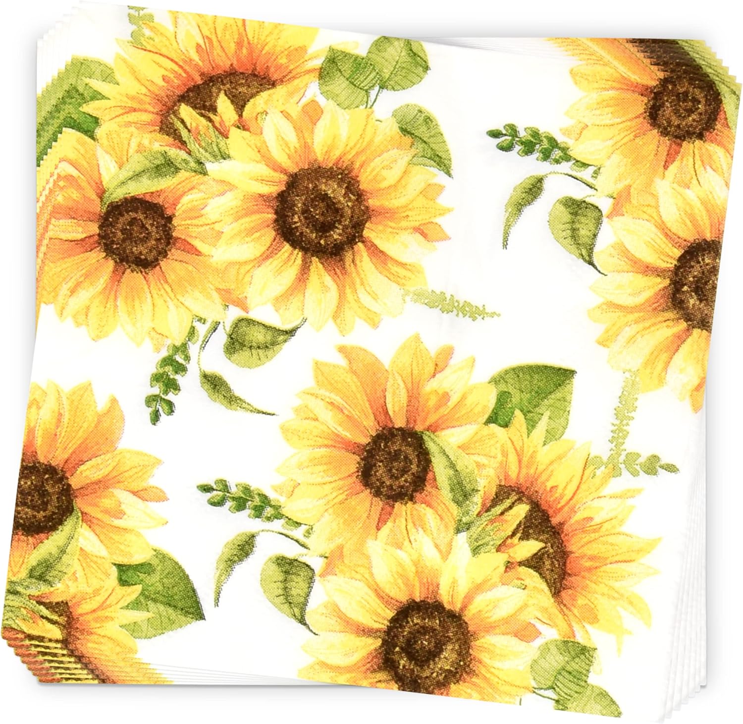Gift Boutique 100 Sunflower Floral Napkins 3 Ply