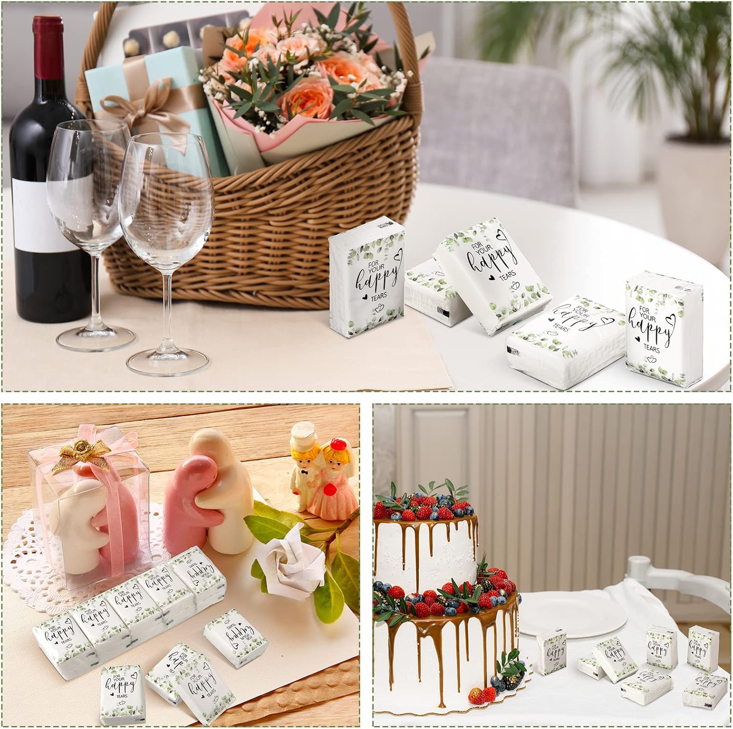 Wedding Tissues for Welcome Bags 3-Ply Mini Travel Size