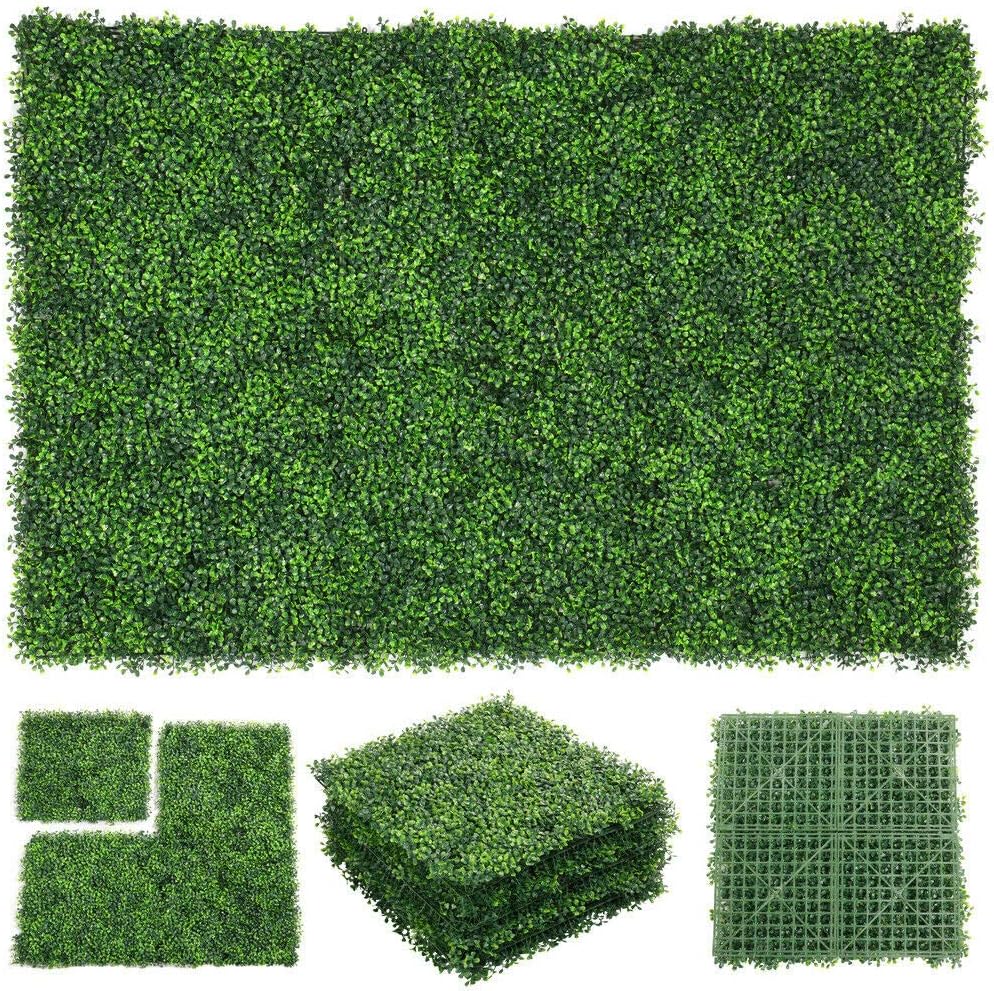 ZXMOTO 10x10 Artificial Boxwood Hedge Panels Set of 24
