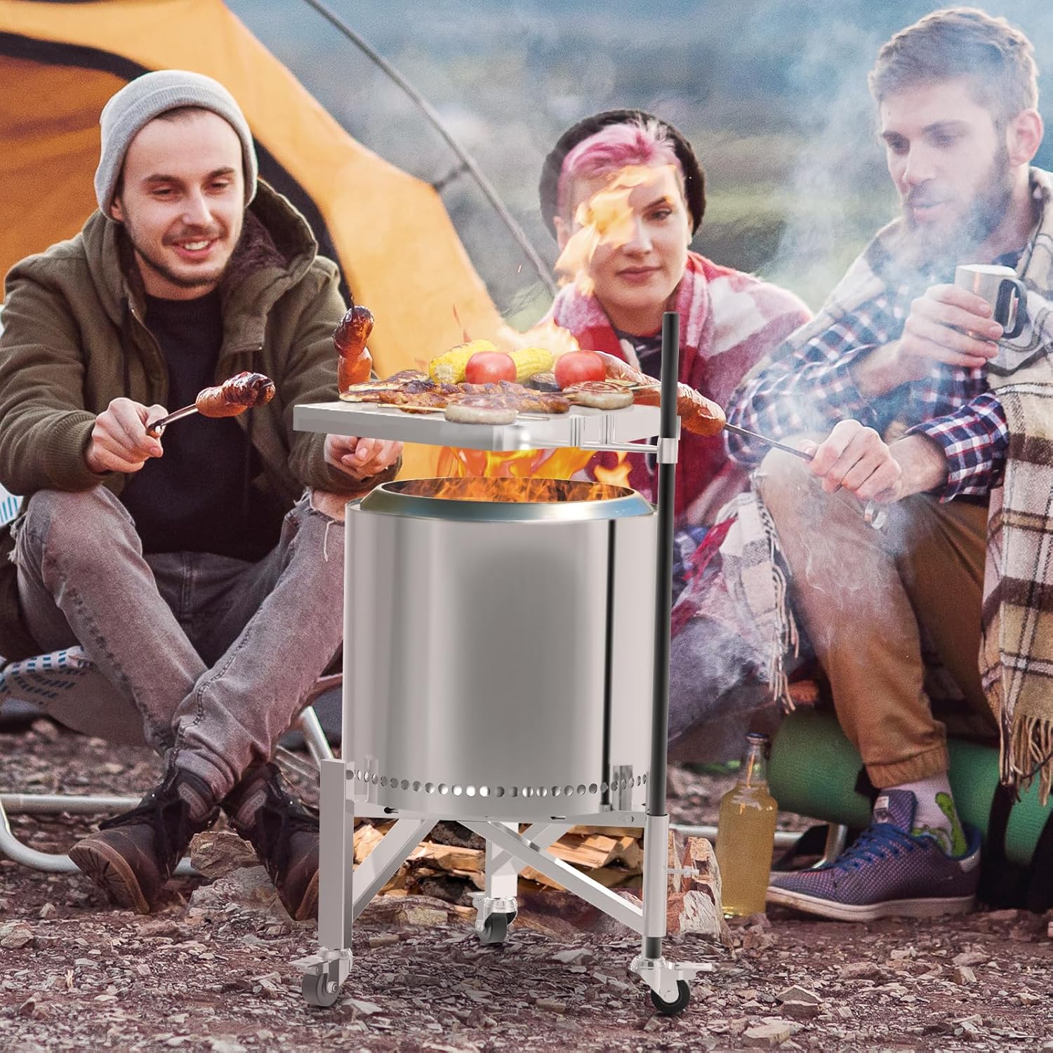 Universal Firepit Stand for 15-27 Firepits Stainless Steel