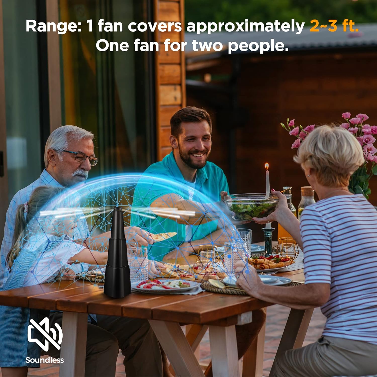 PIMAG Fly Fans for Tables 4-Pack Battery Powered
