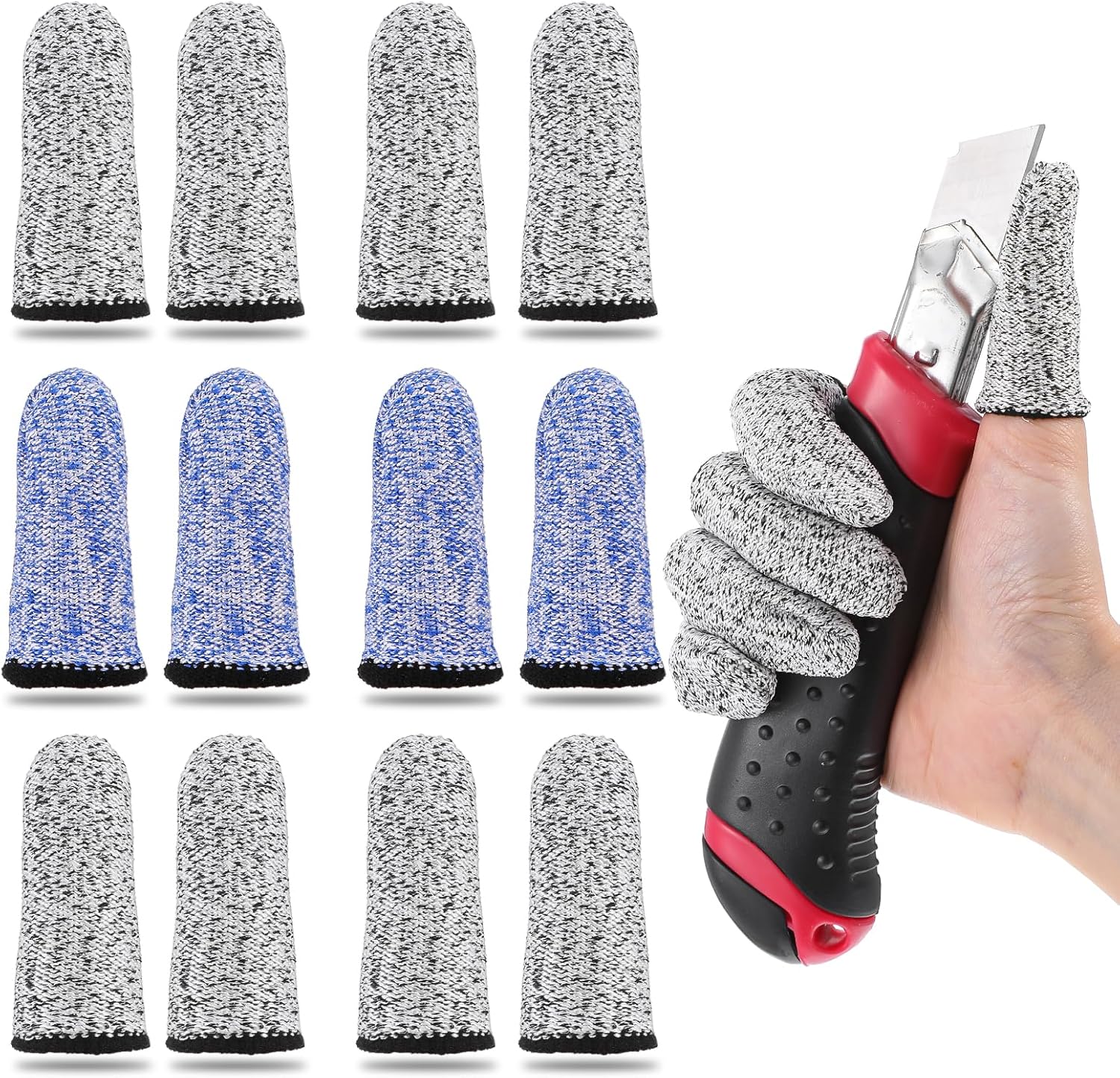Sibba Cut Resistant Finger Cots 20Pcs Reusable Protector Gloves