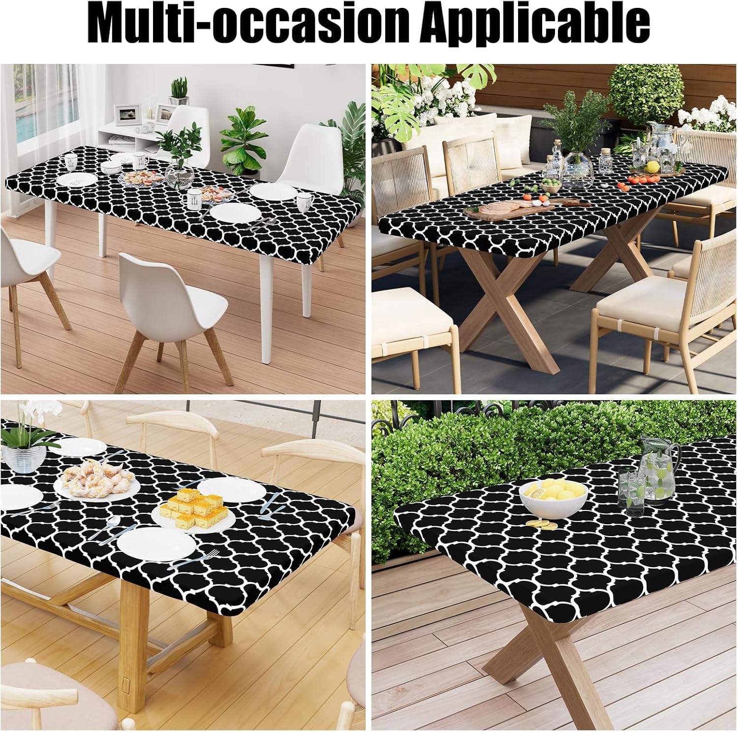 Smiry Rectangle Picnic Table Cover 36x60 Inches Black