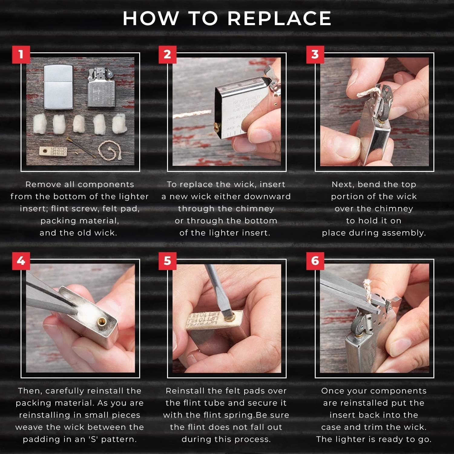 Genuine Zippo Replacement Wicks 6 Pack