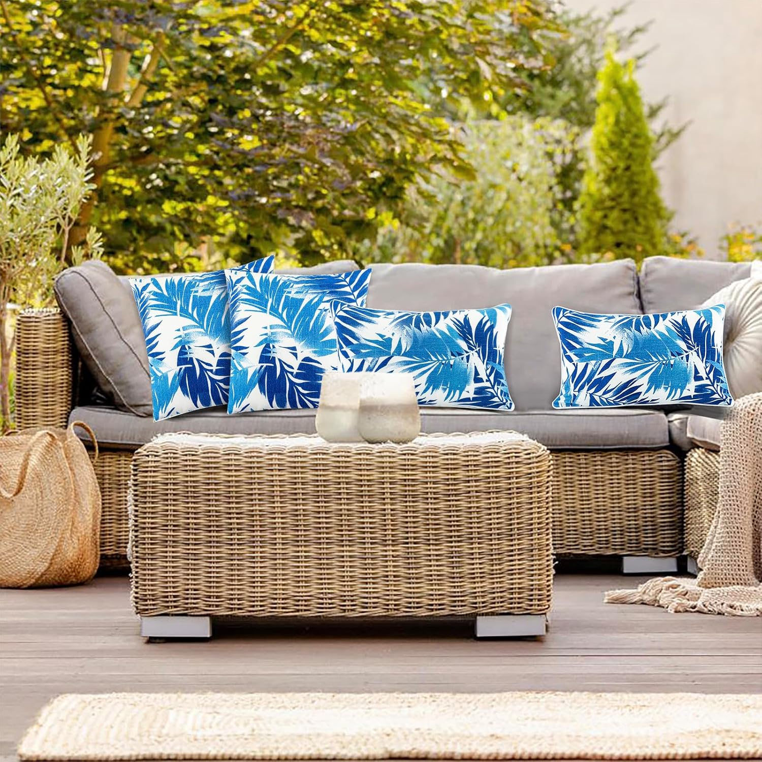JMGBird Waterproof Outdoor Pillows Set of 4
