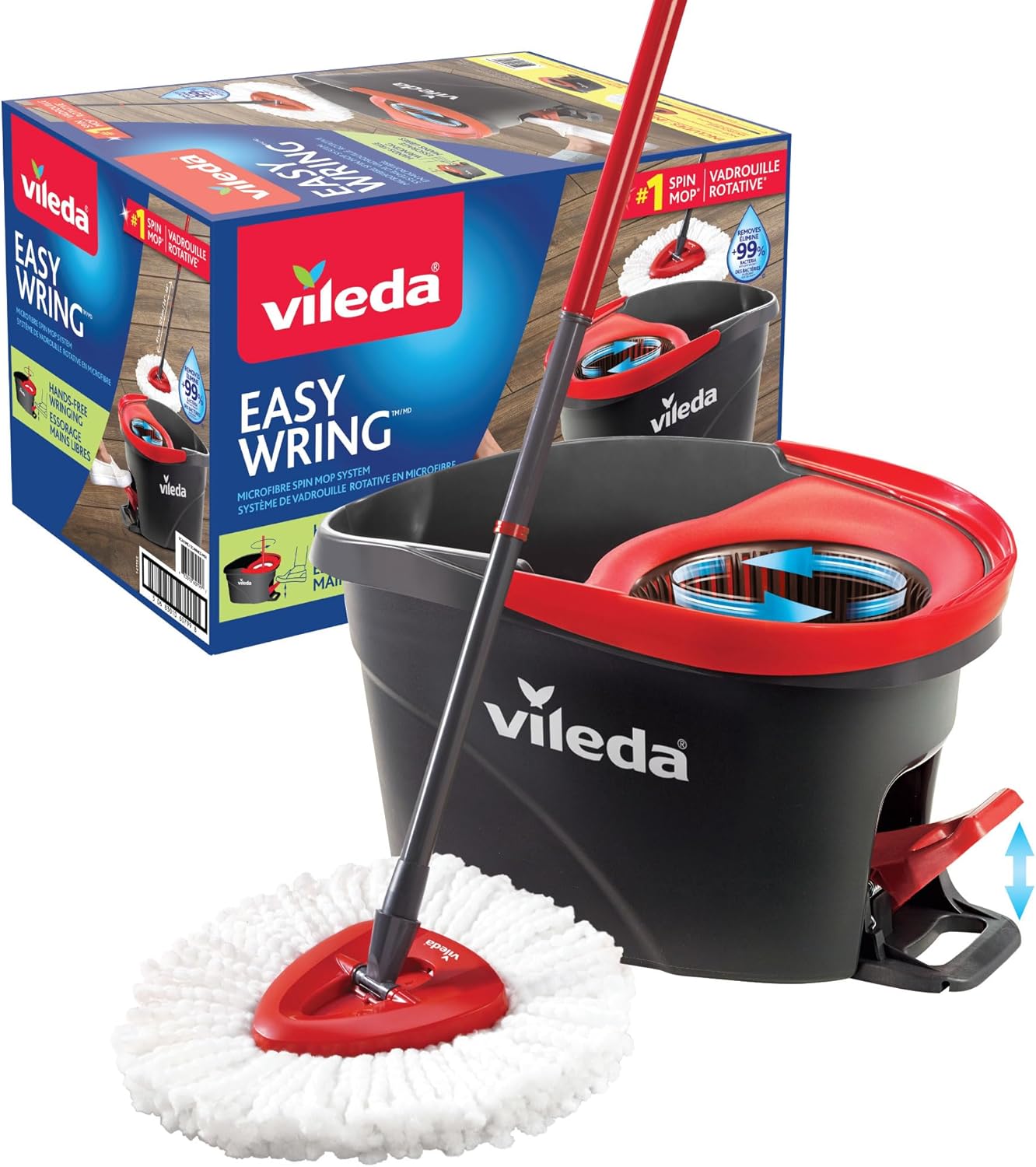 Vileda EasyWring Microfiber Spin Mop and Bucket Floor Cleaning System