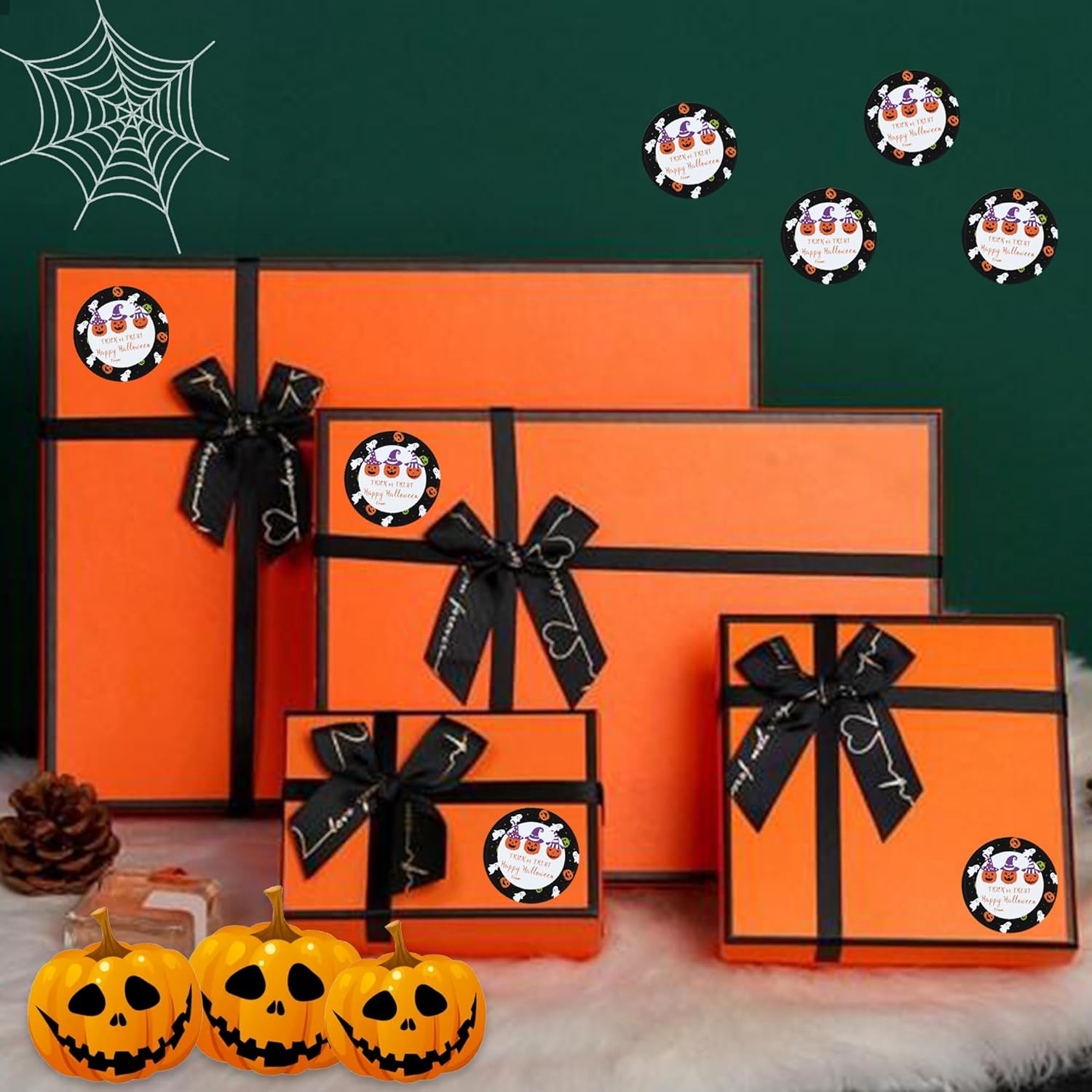 BEISHIDA 60PCS Halloween Round Stickers for Gifts and Parties