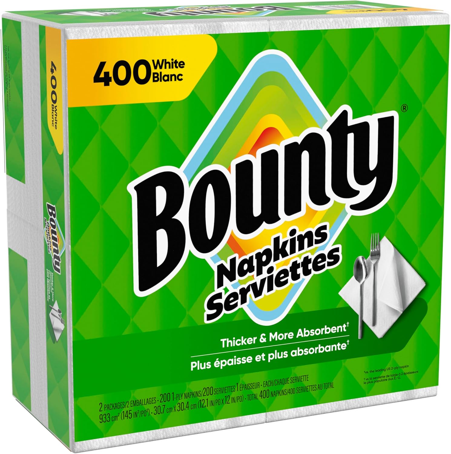 Bounty Paper Napkins White 400 Count