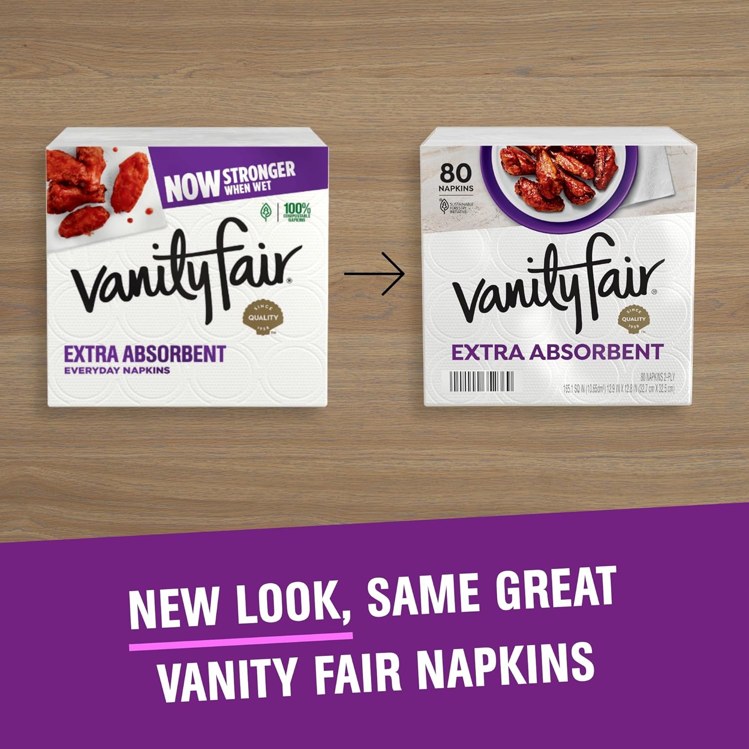 Vanity Fair Extra Absorbent Paper Napkins 160 Count