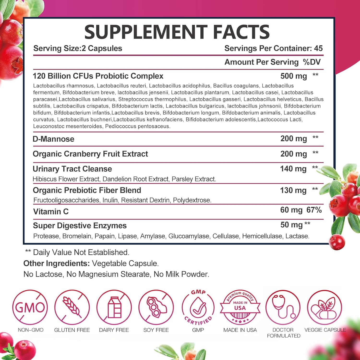 DRFOSTER Women Probiotics 120 Billion CFU 31 Strains 90 Capsules