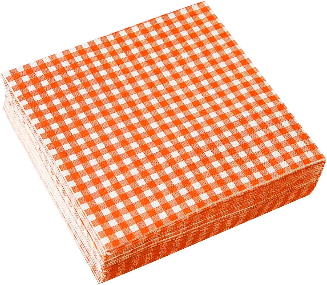 Gatherfun 3-Ply Gingham Napkins 50 Pack 65X65 In